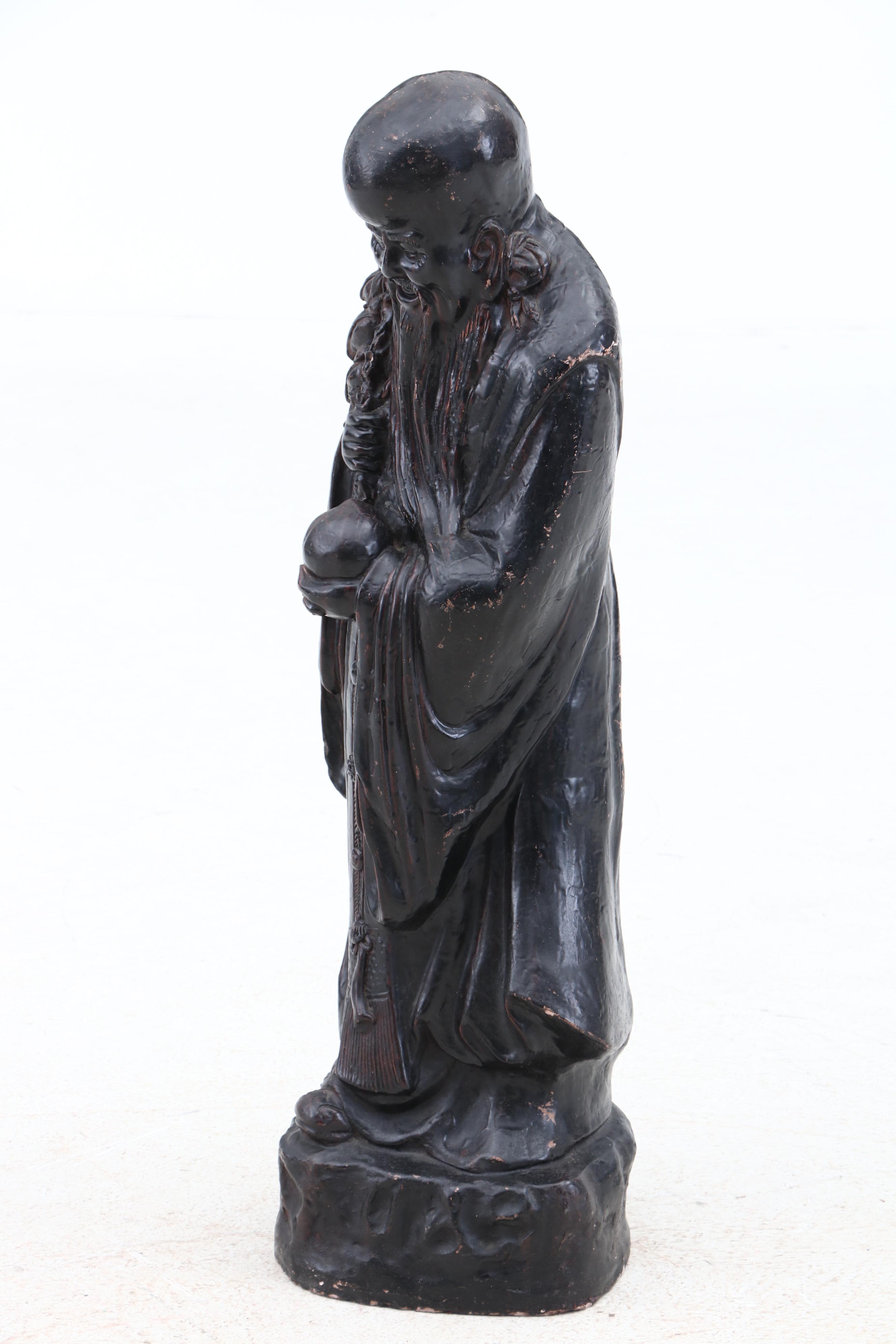 Chinese Cast Metal God of Longevity Figure