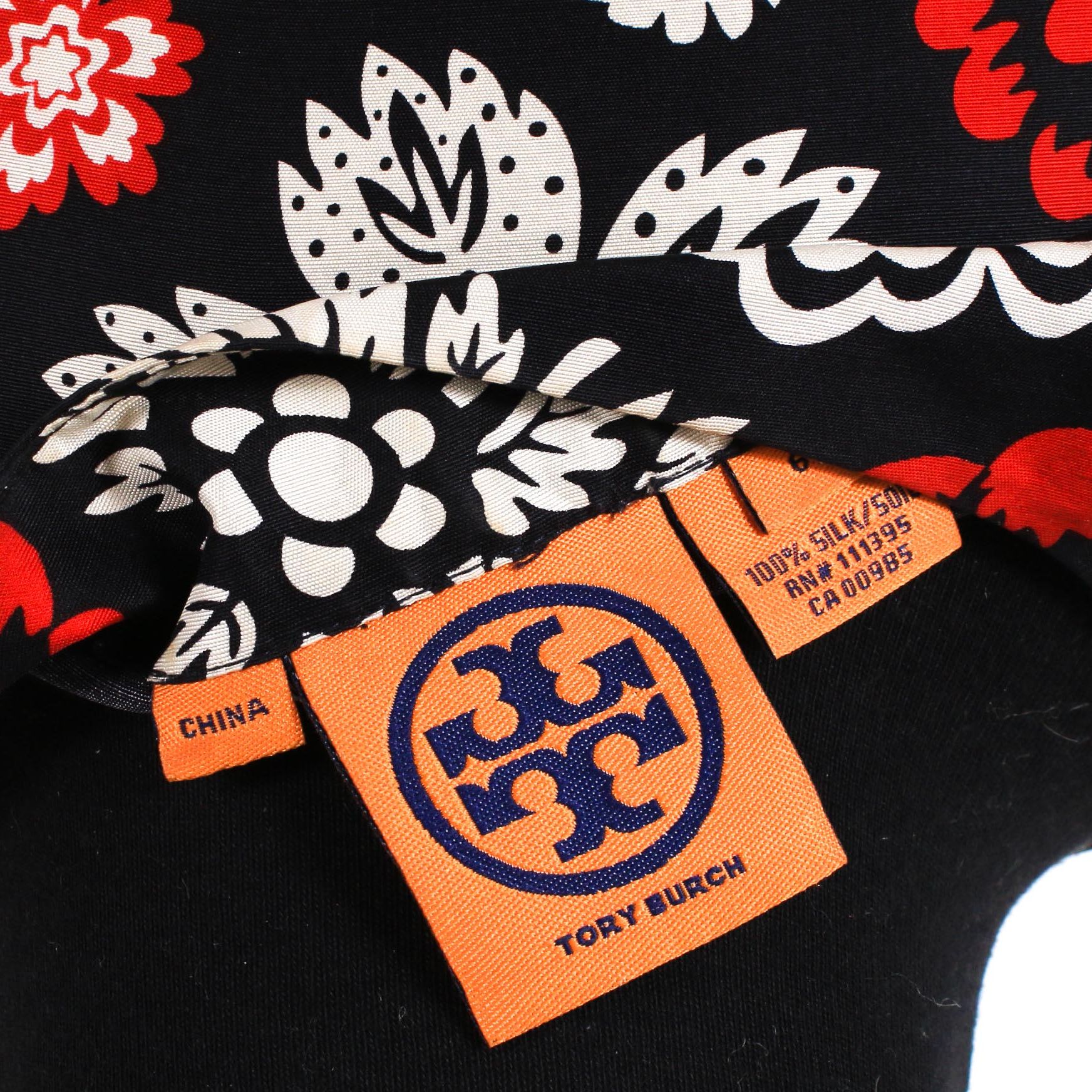 Women's Tory Burch Silk Long Sleeve Floral Shift Dress