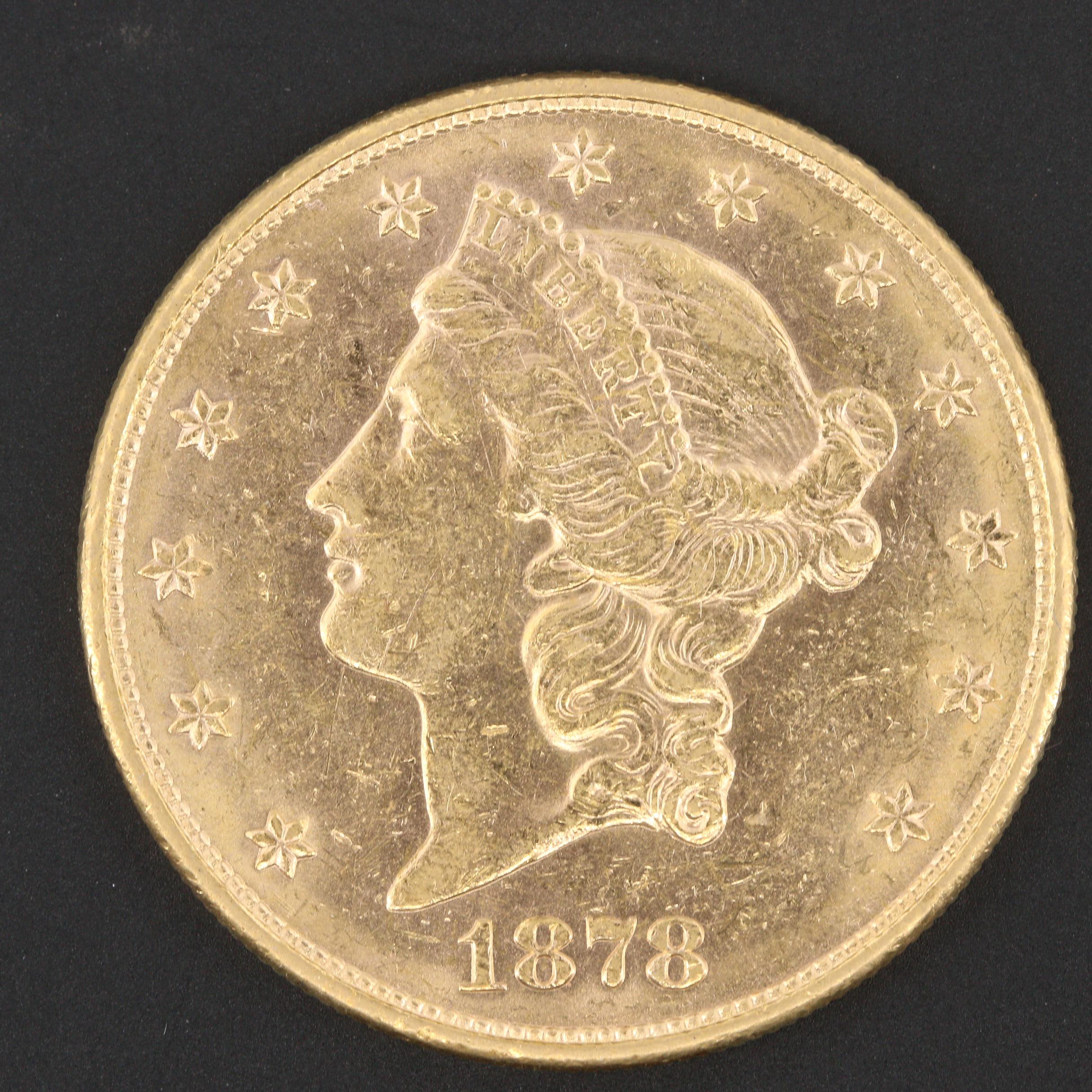 1878-S Liberty Head $20 Gold Coin