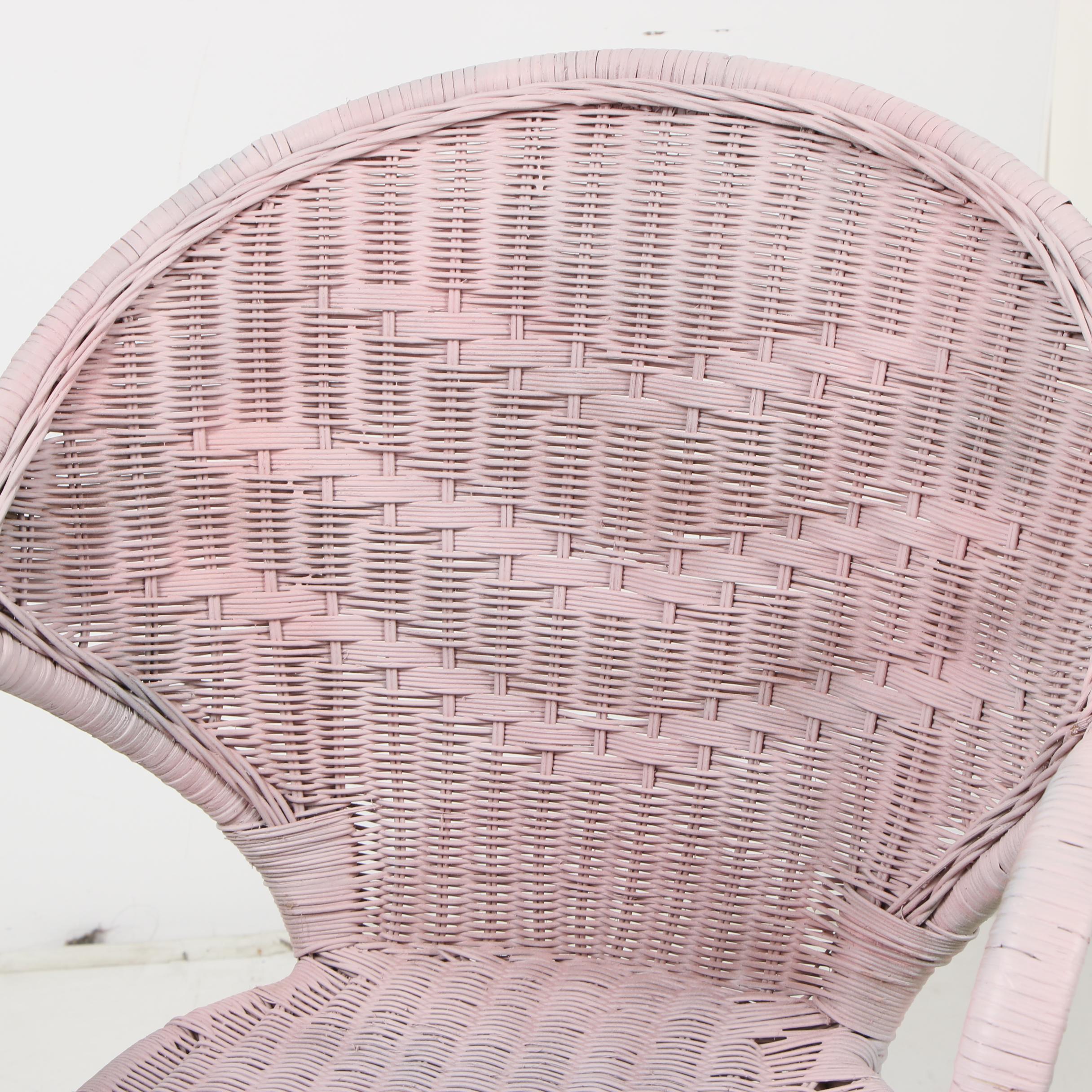 Pink Wicker Chair