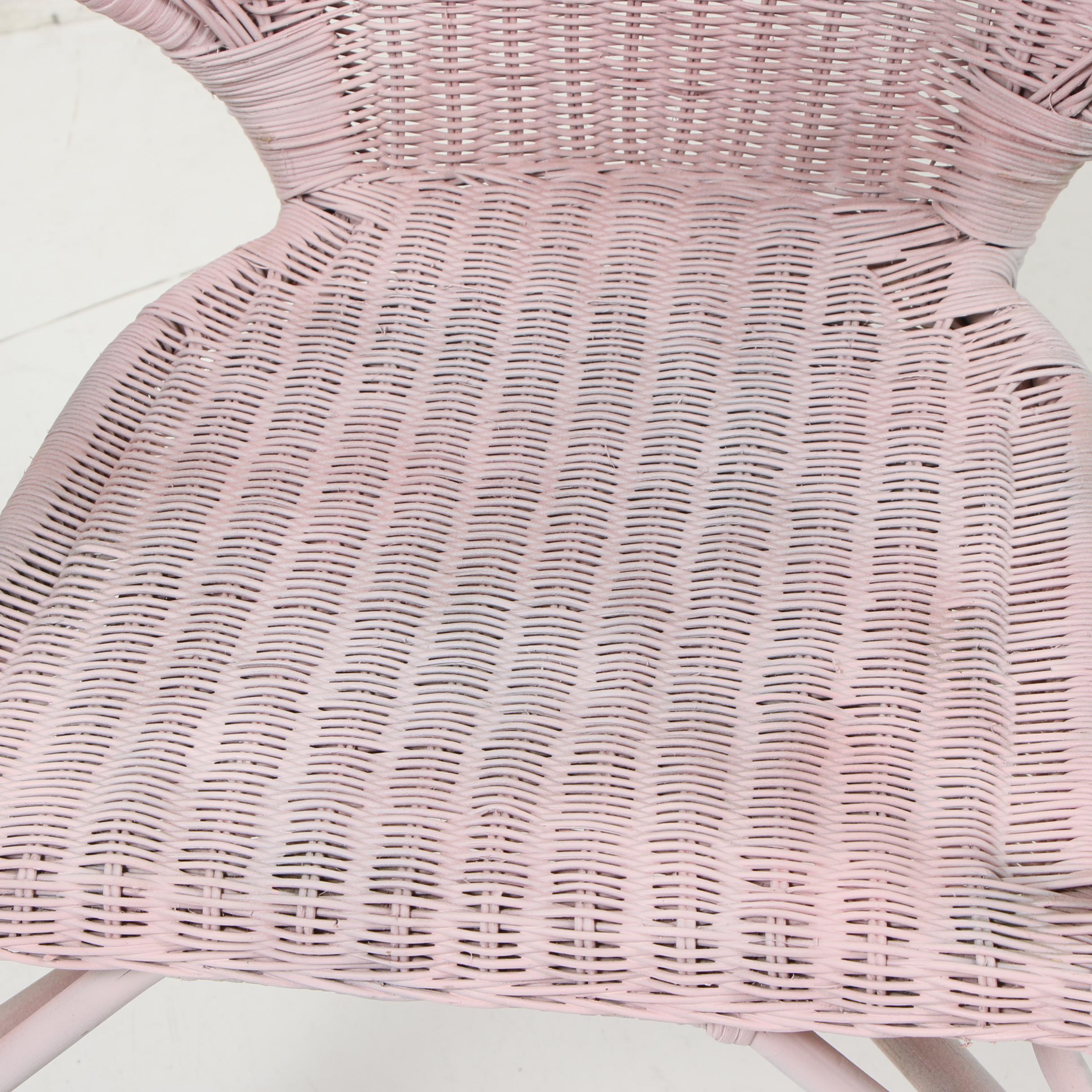 Pink Wicker Chair