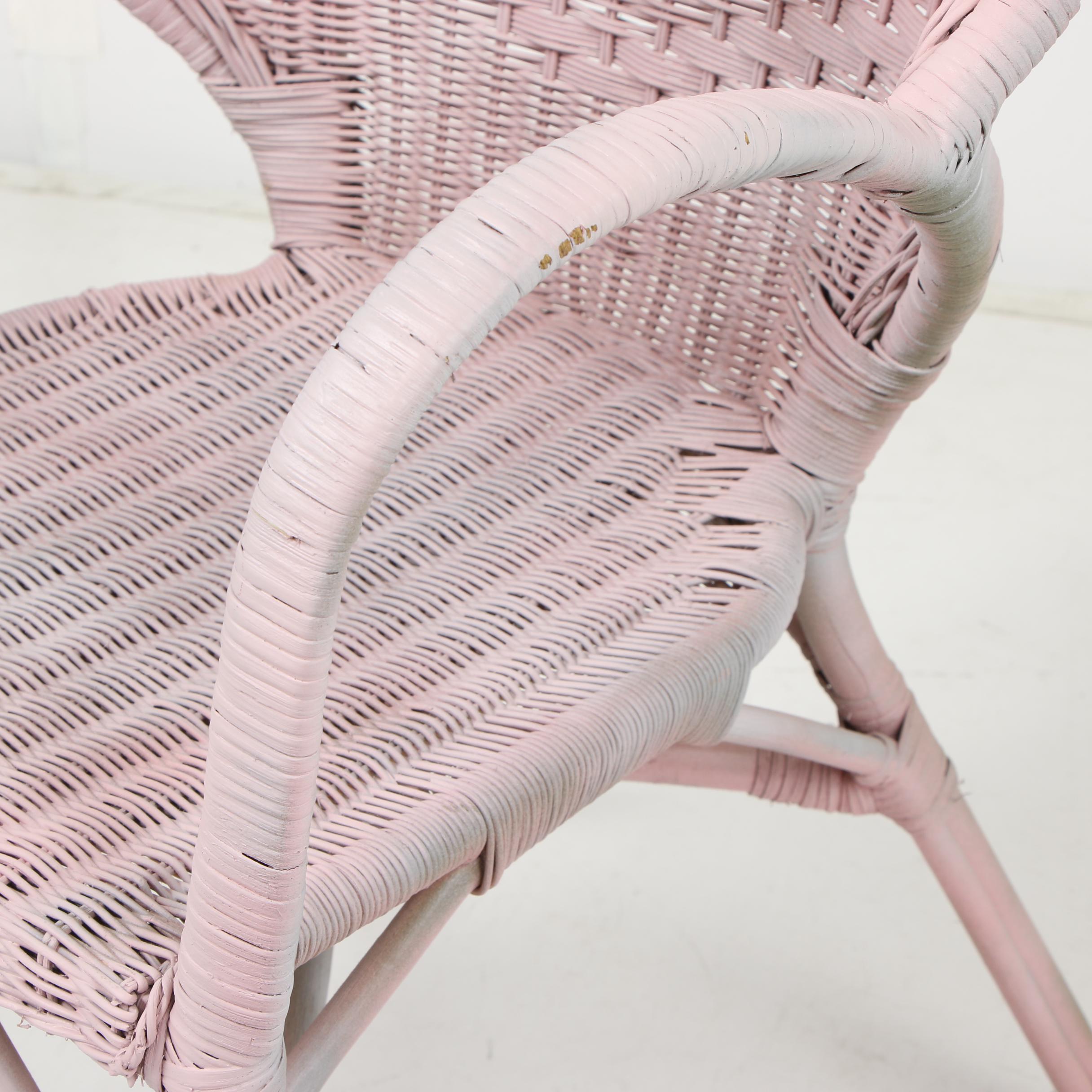 Pink Wicker Chair