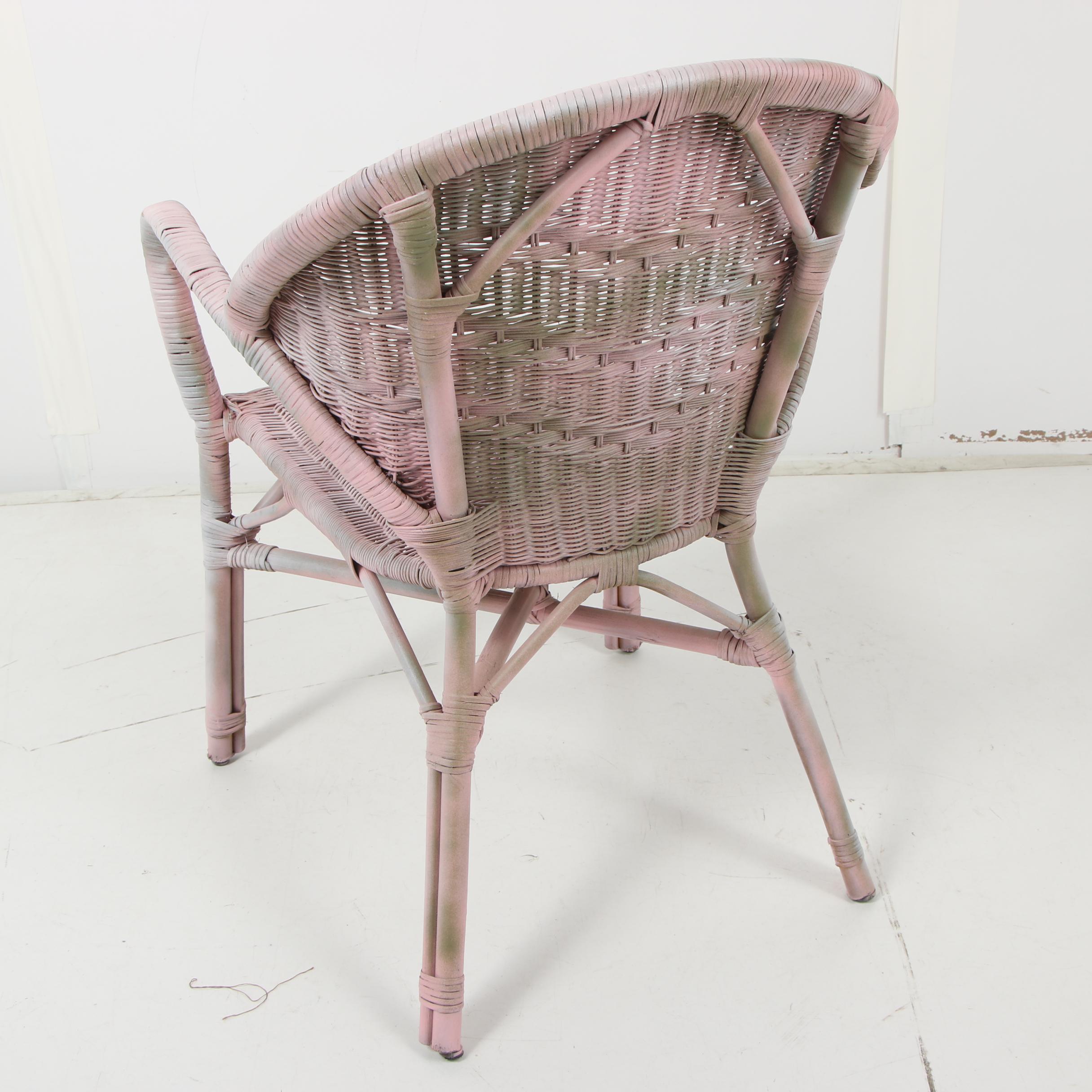 Pink Wicker Chair