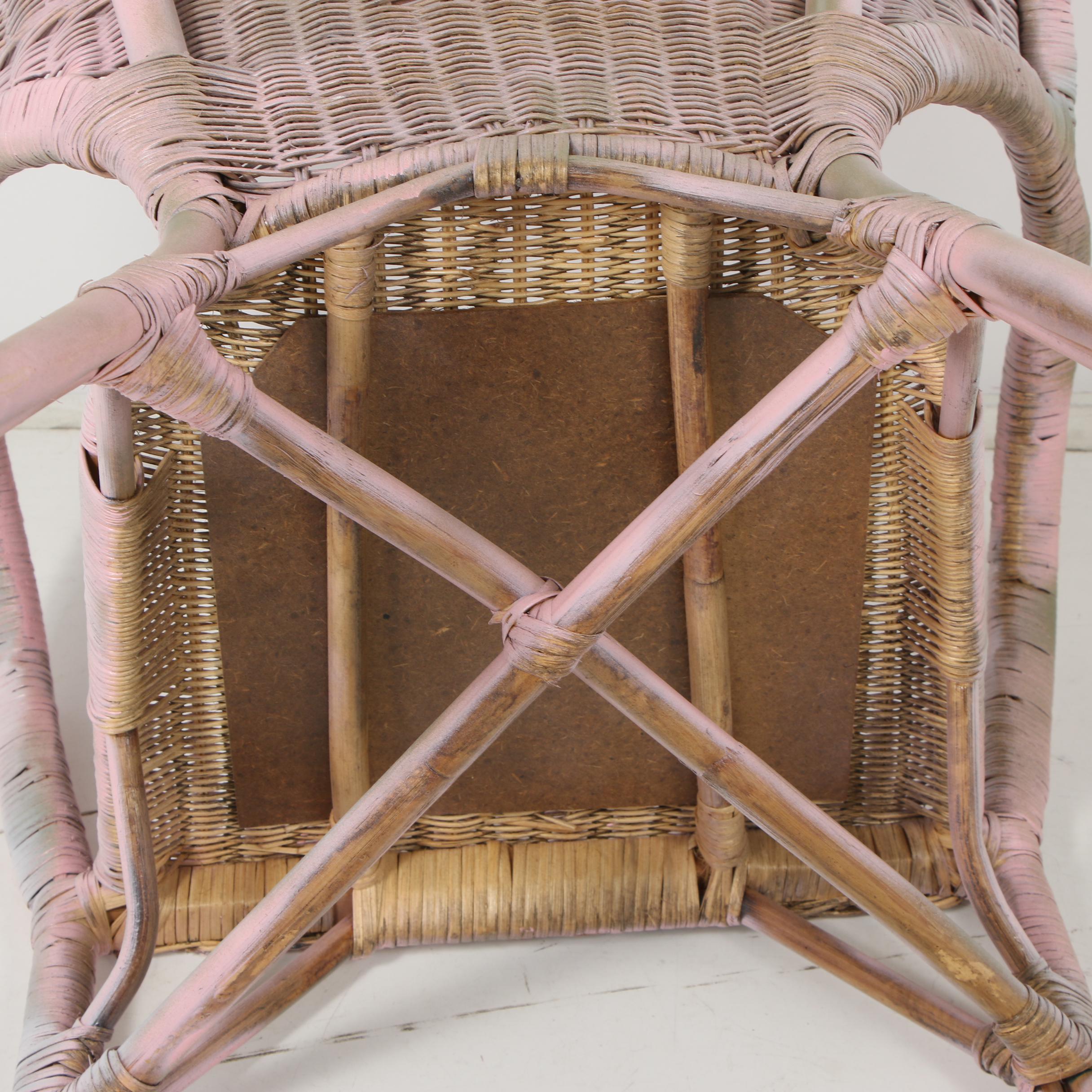 Pink Wicker Chair