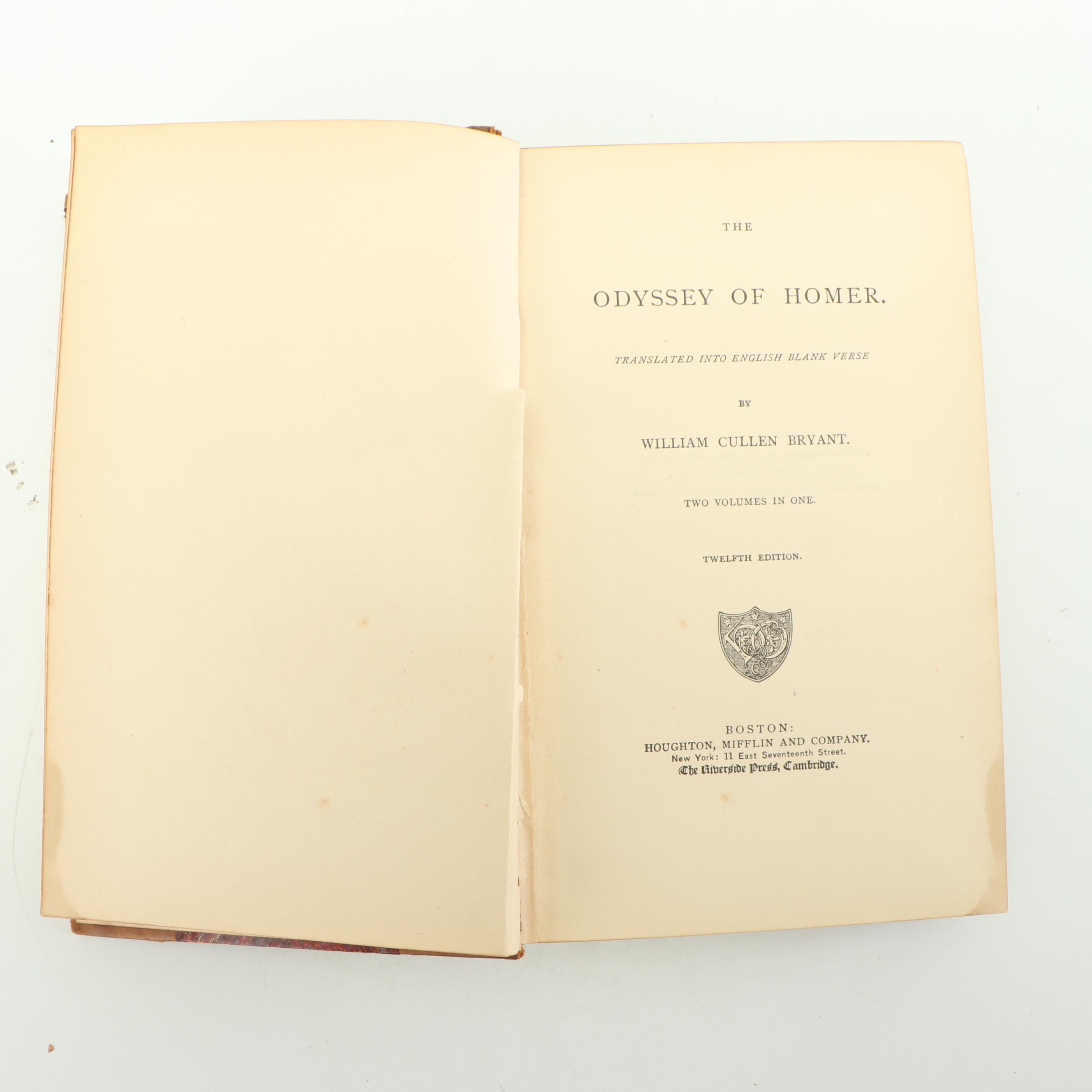Homer's "The Odyssey" and "The Iliad", Translated by William Cullen Bryant
