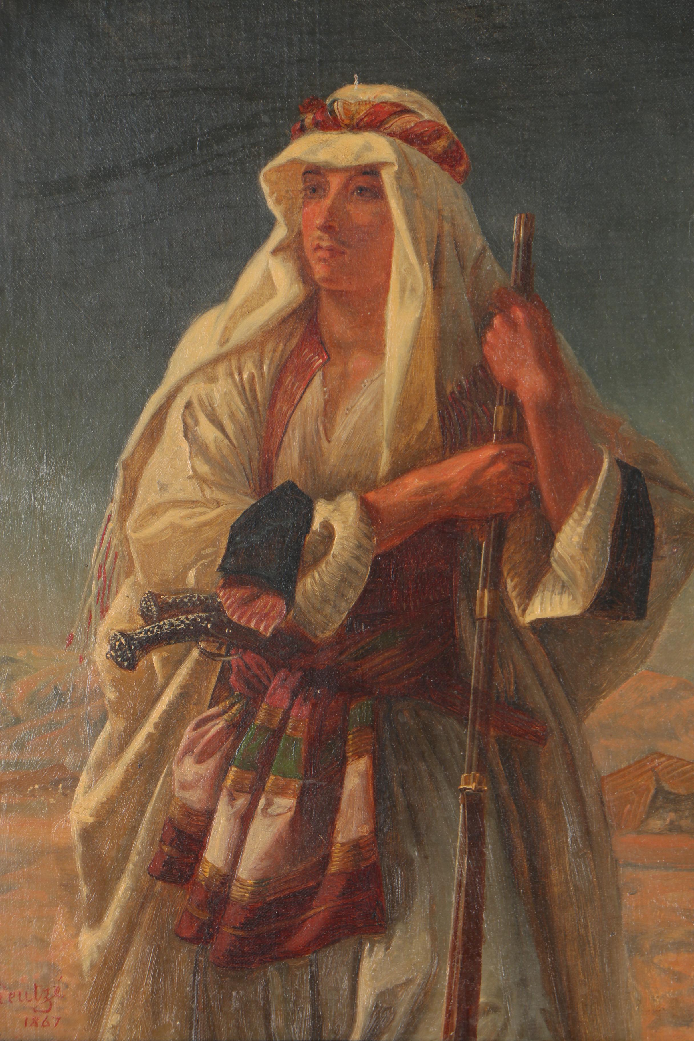 Emanuel Leutze 1867 Orientalist Oil Portrait