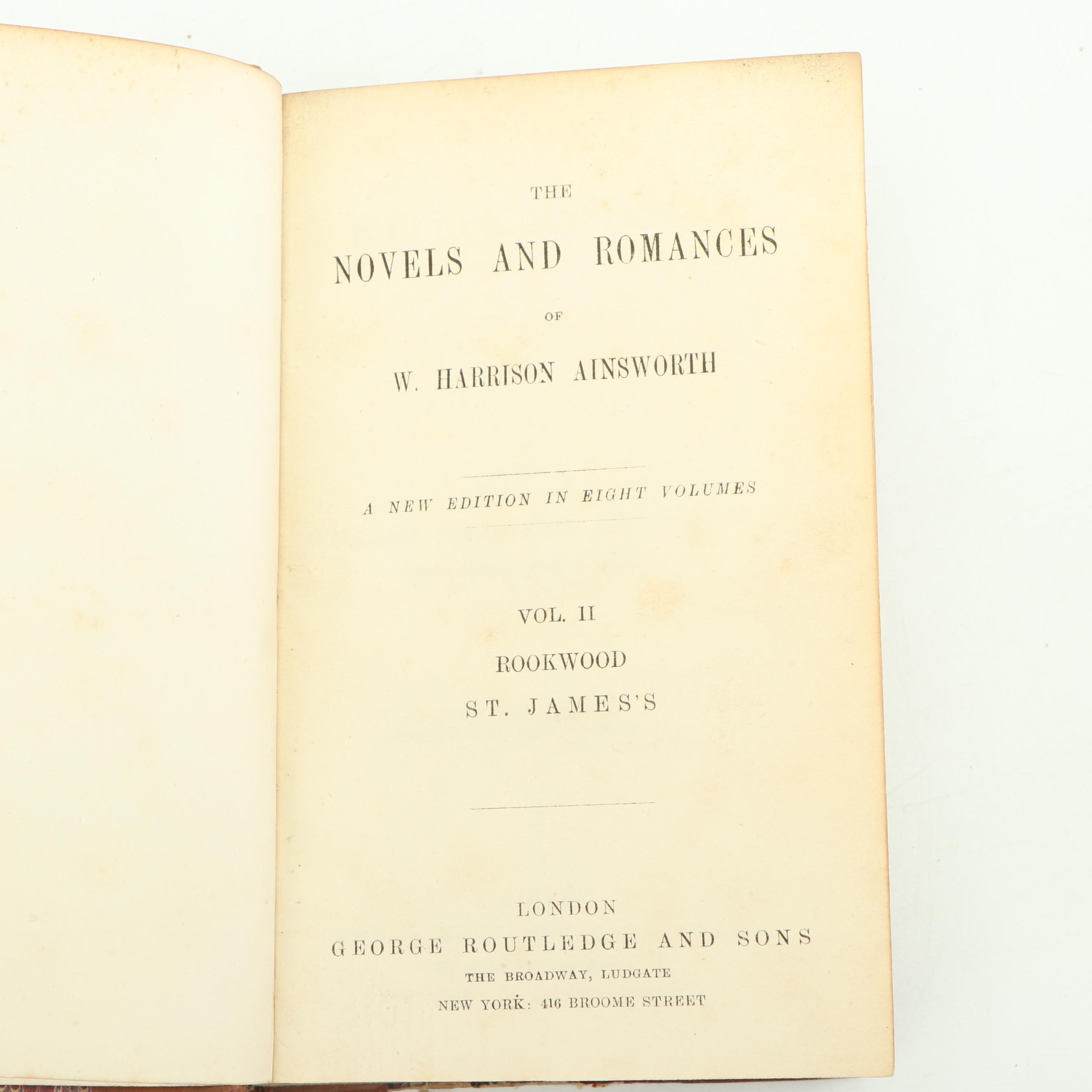 W. Harrison Ainsworth Fiction and Romance Novels, Eight Volume Set