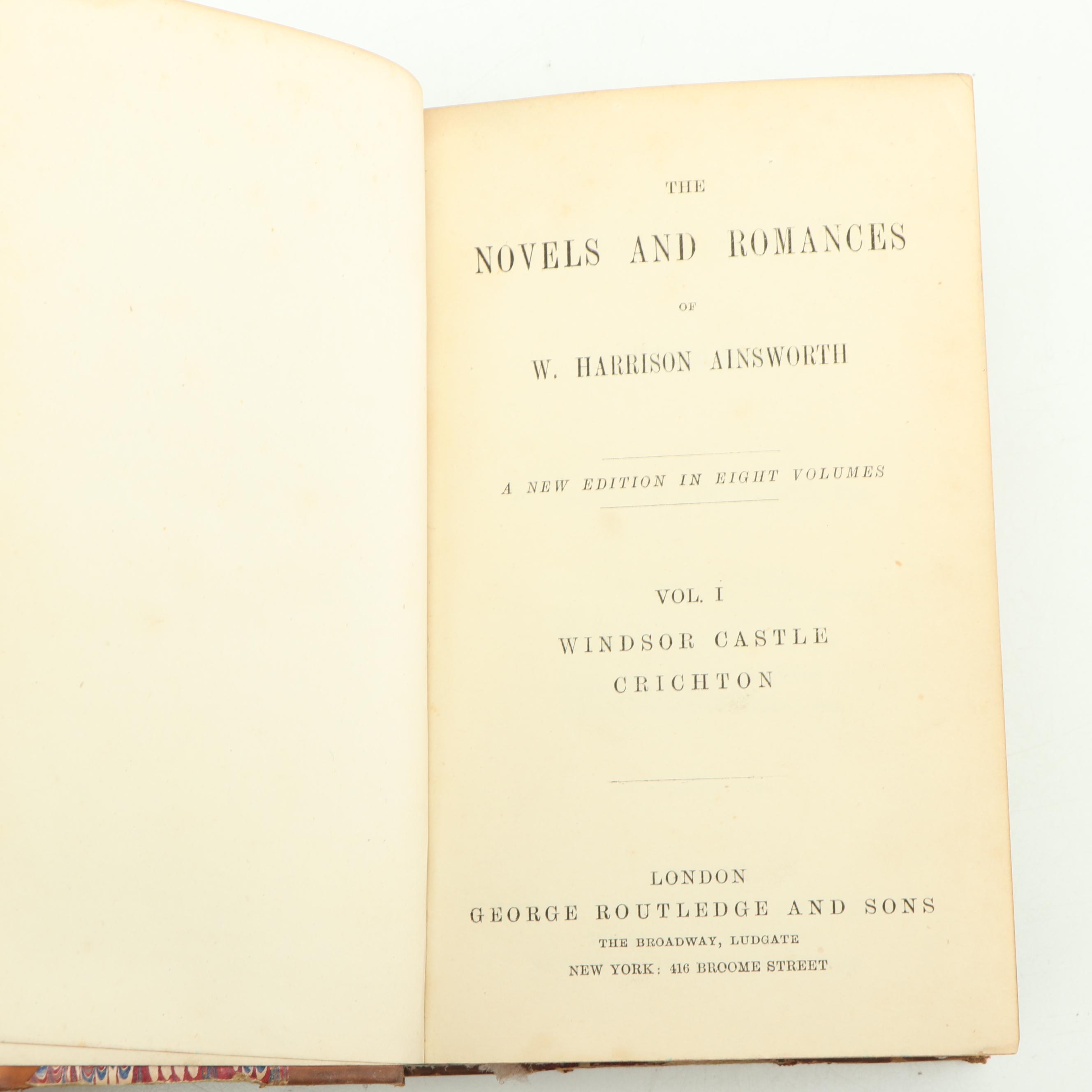 W. Harrison Ainsworth Fiction and Romance Novels, Eight Volume Set