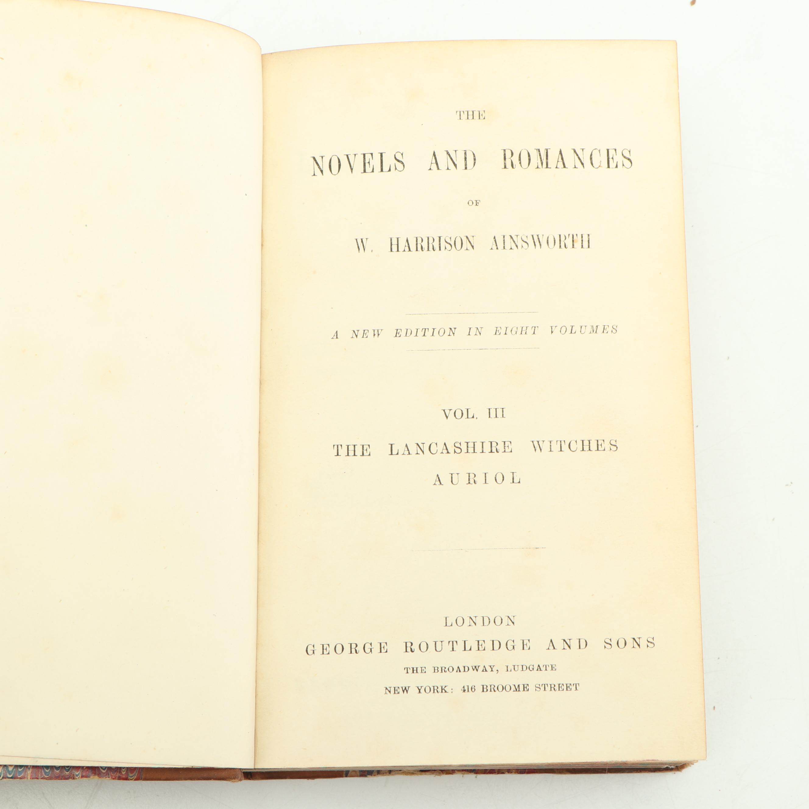 W. Harrison Ainsworth Fiction and Romance Novels, Eight Volume Set