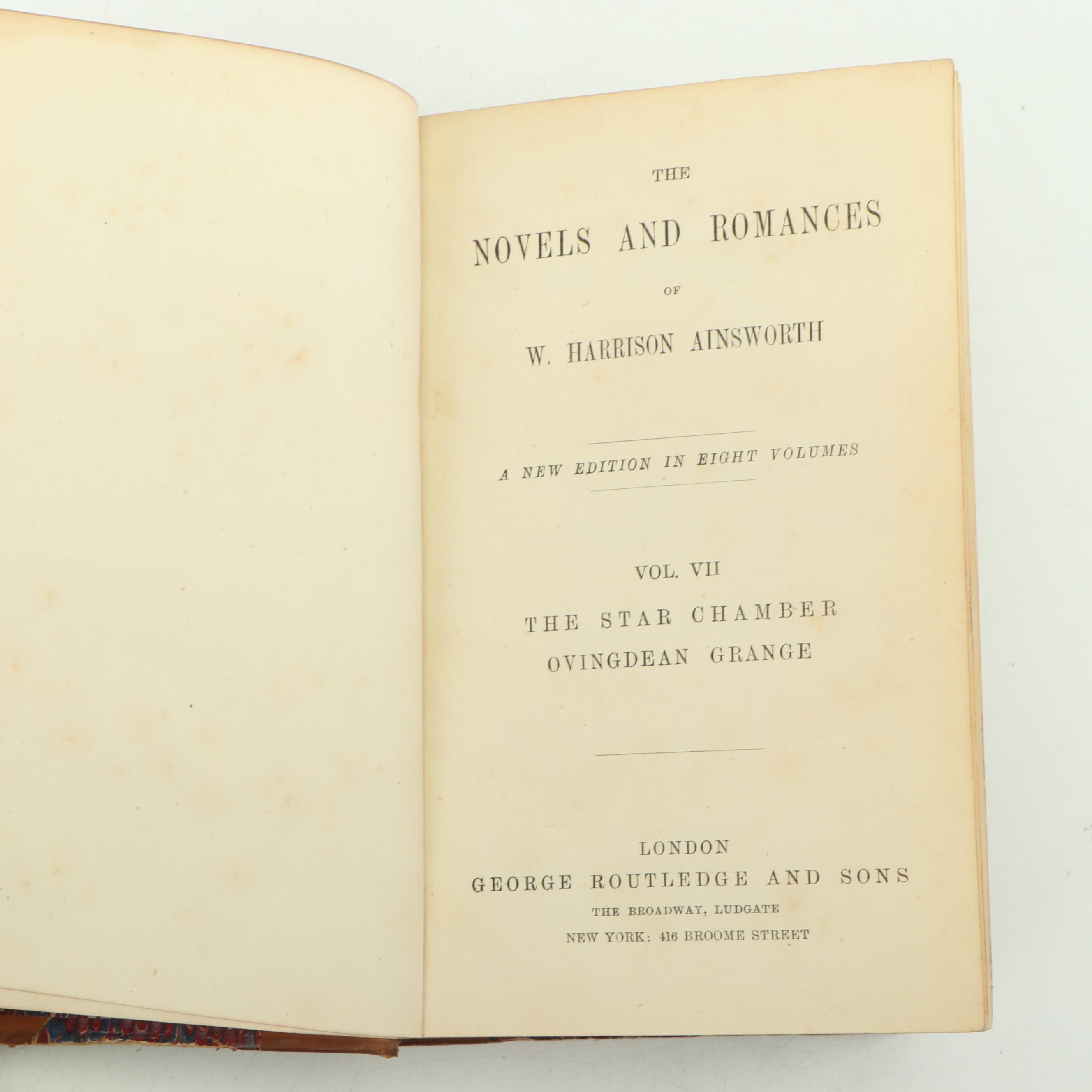 W. Harrison Ainsworth Fiction and Romance Novels, Eight Volume Set
