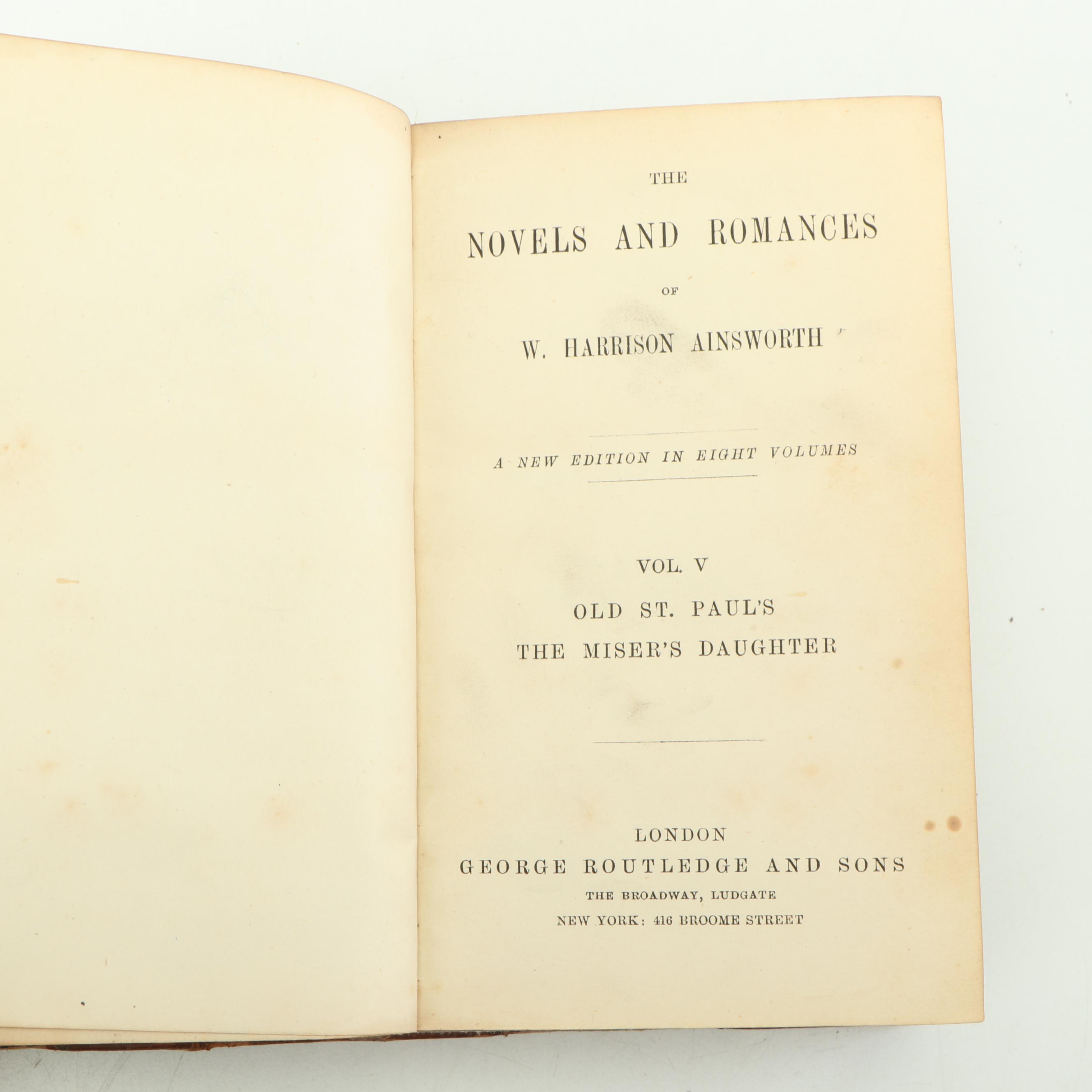 W. Harrison Ainsworth Fiction and Romance Novels, Eight Volume Set