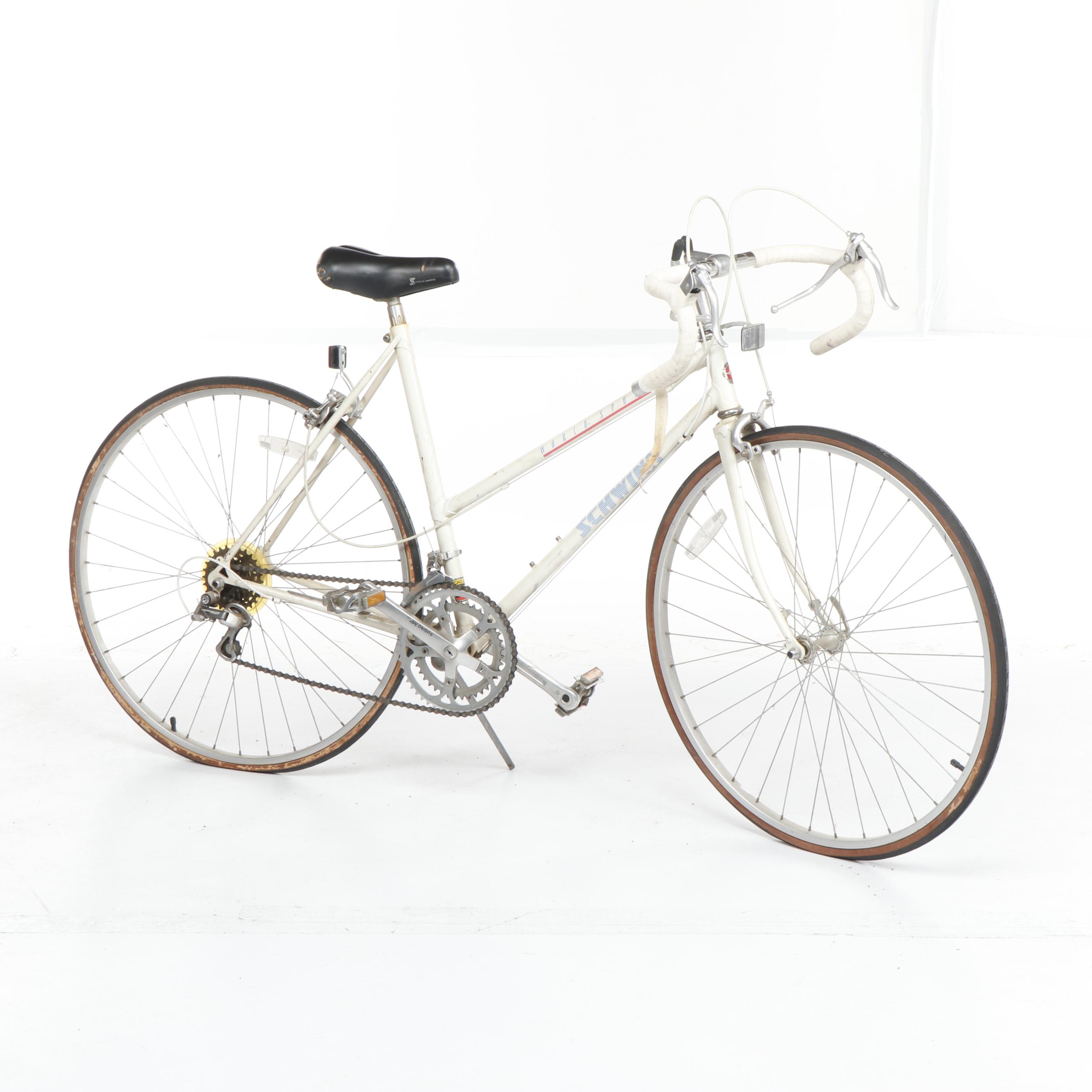 Pearlescent White Schwinn 4130 World Sport Road Bicycle, Circa 1985