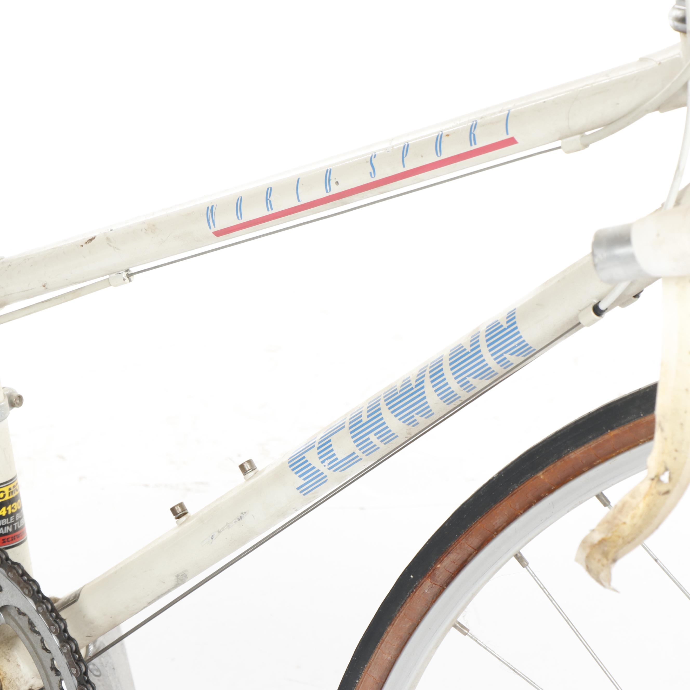 Pearlescent White Schwinn 4130 World Sport Road Bicycle, Circa 1985
