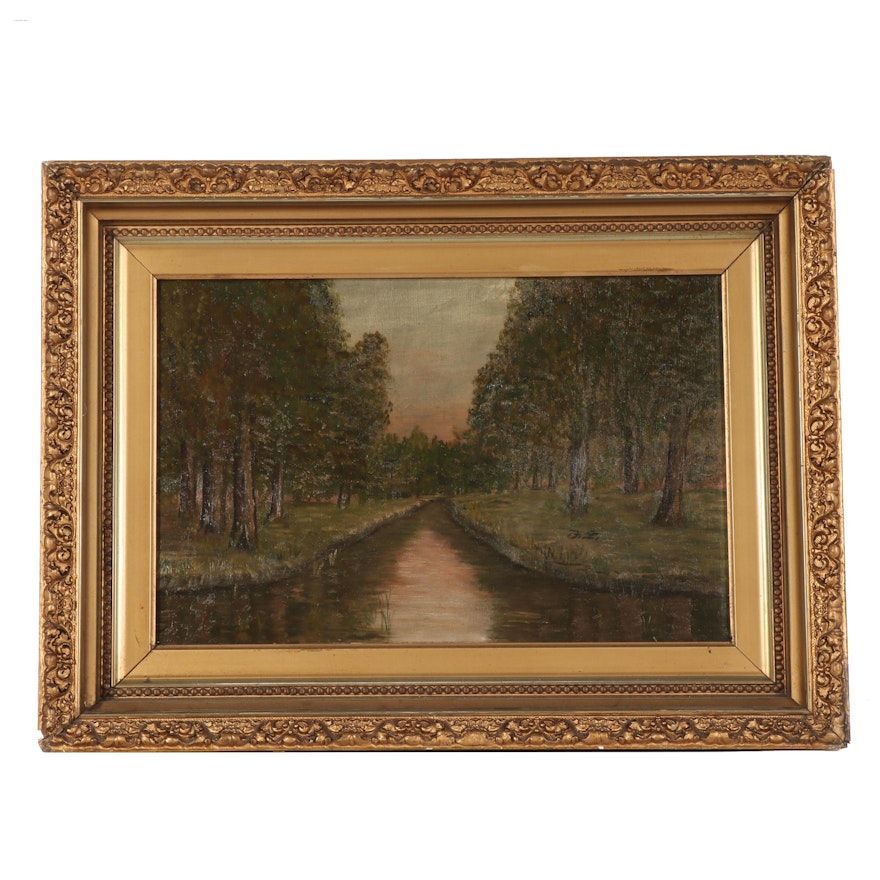 Late 20th Century Post-Impressionistic Landscape Oil Painting