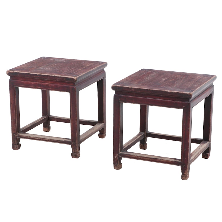 Pair of Antique Chinese Stools or Low Tables