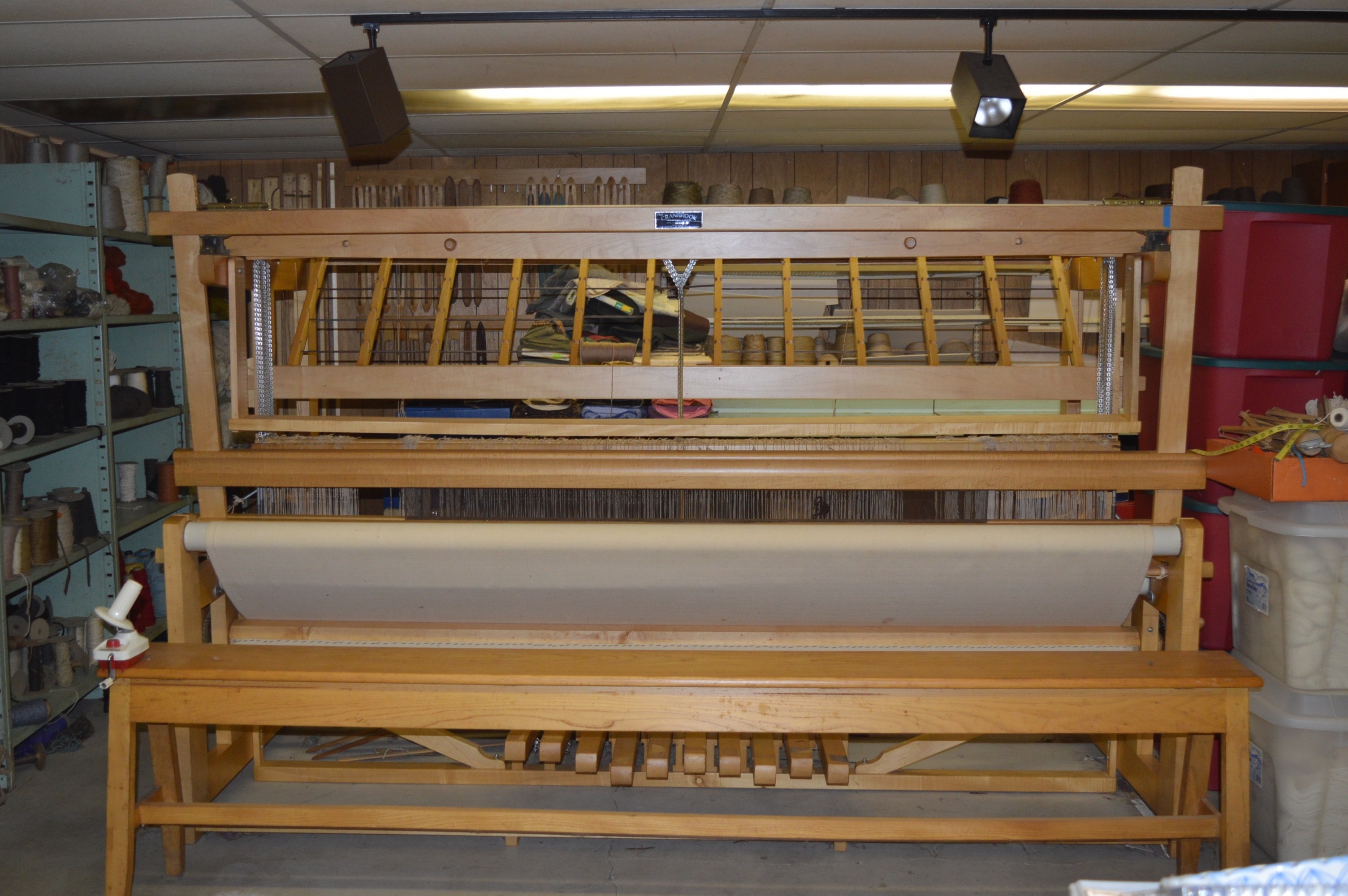 Retired Cranbrook 10 Peddle Loom with Storage Bench