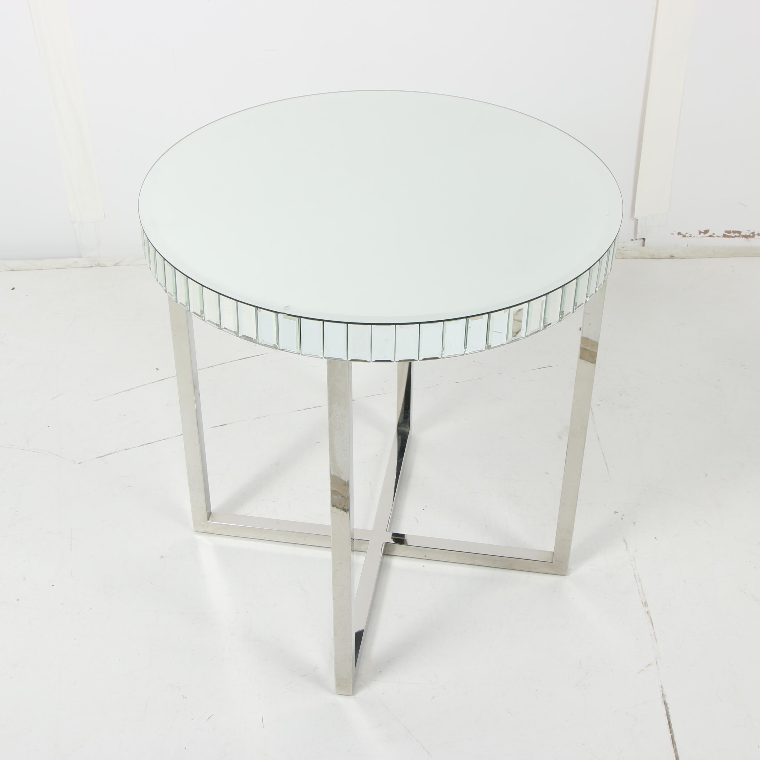 Regency Moderne-Style Mirrored Accent Table