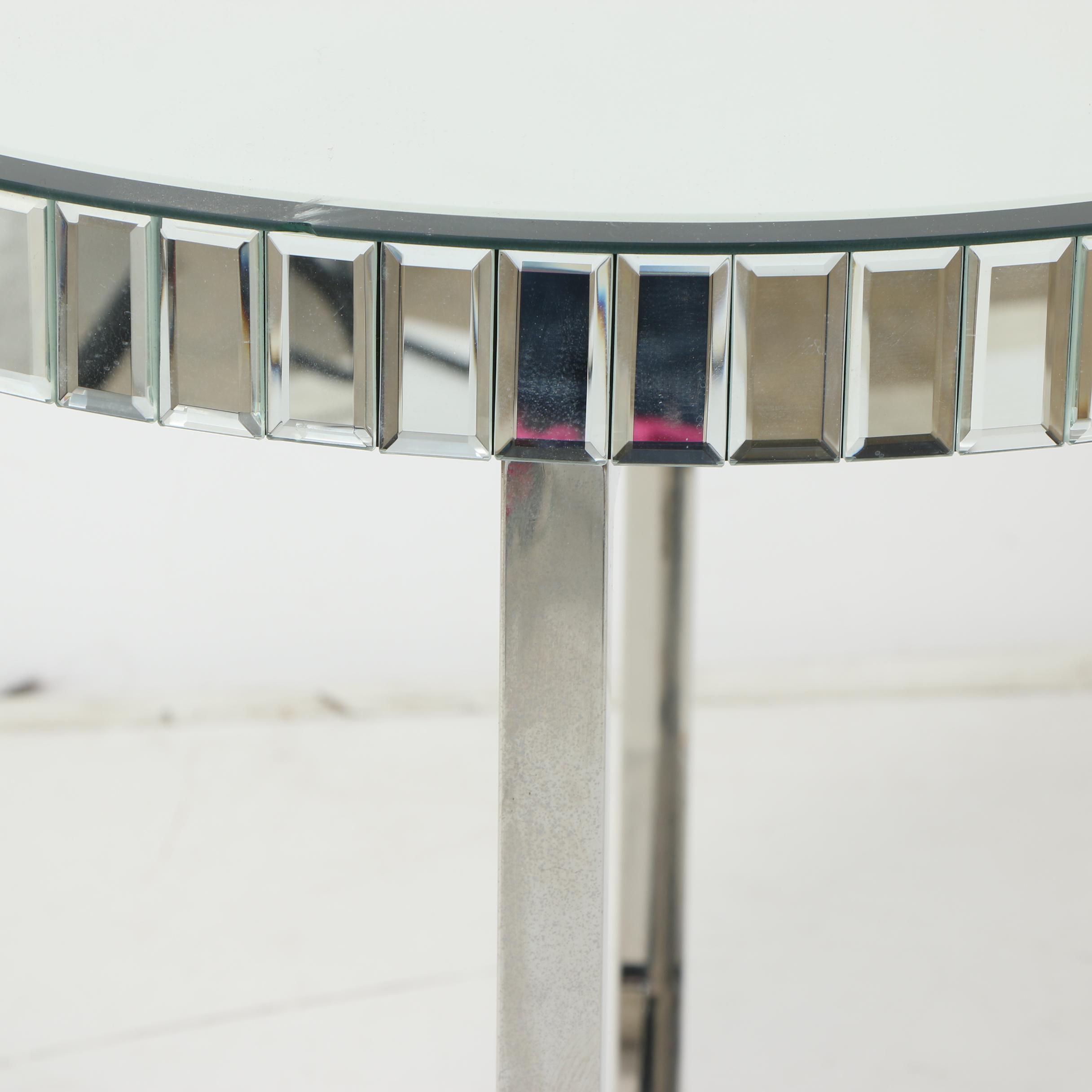Regency Moderne-Style Mirrored Accent Table