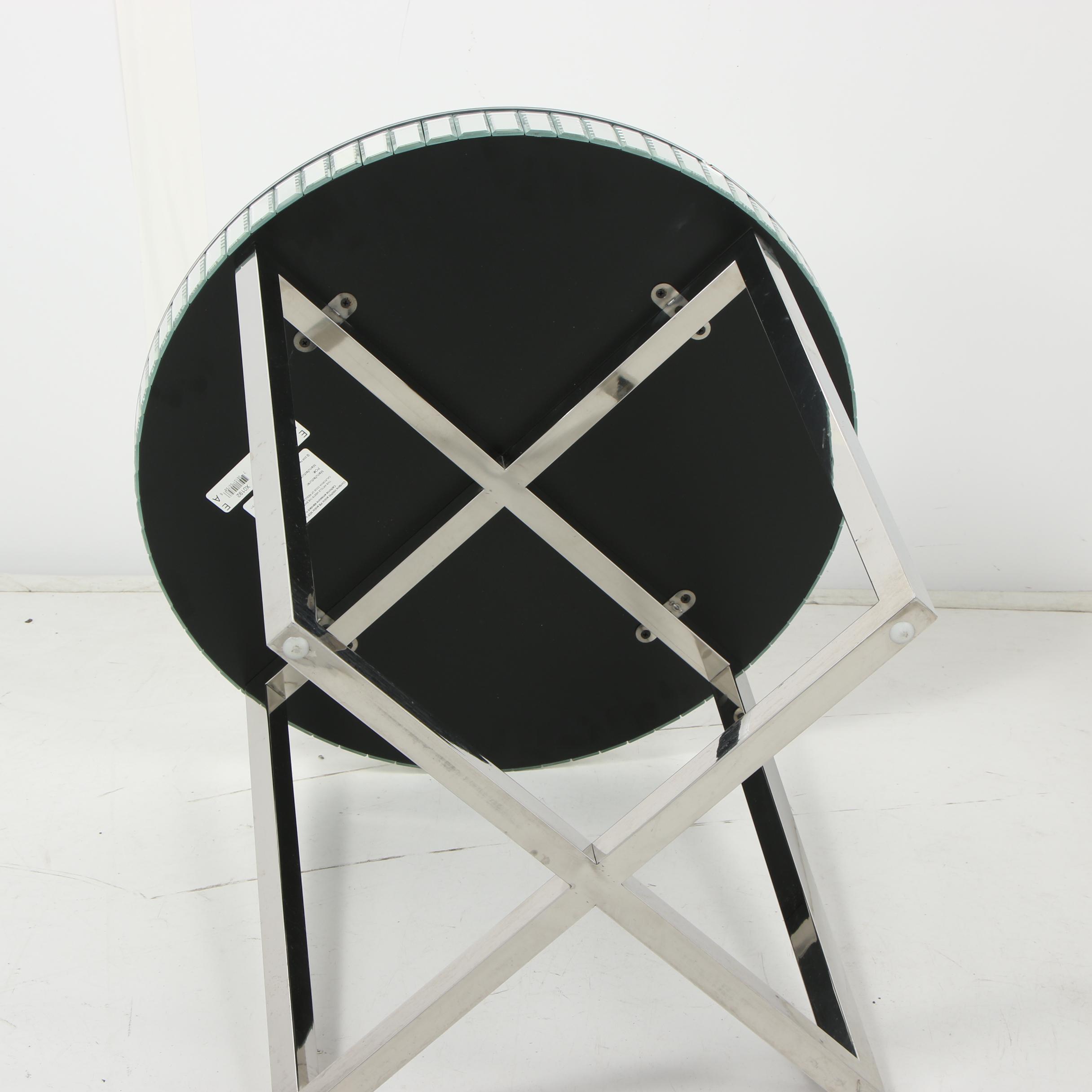 Regency Moderne-Style Mirrored Accent Table