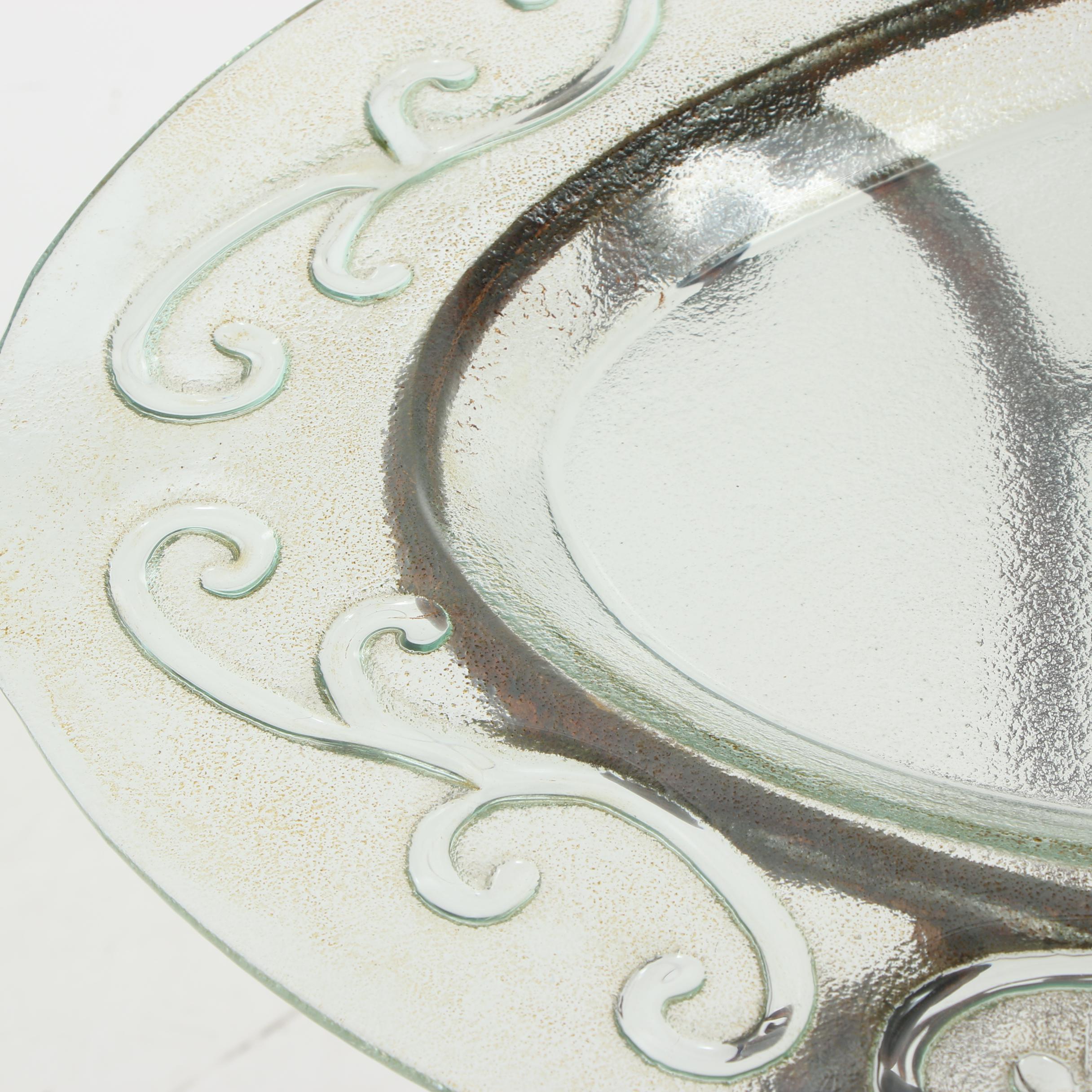 Contemporary Glass Top Accent Table with Wrought Metal Base