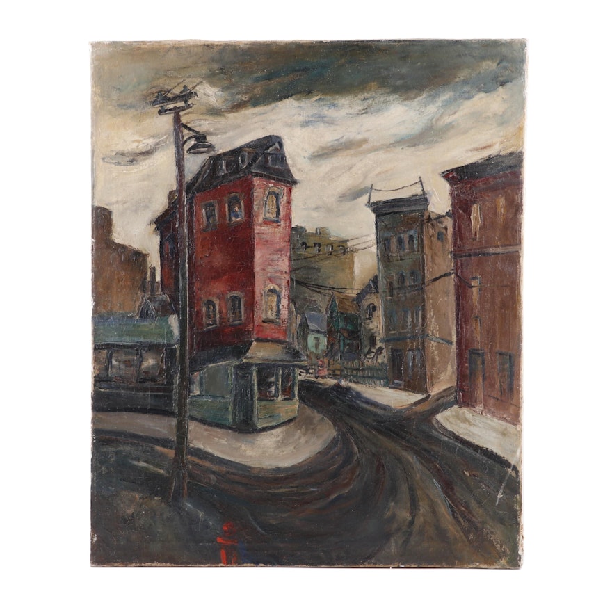 Oil Painting of a Street Scene