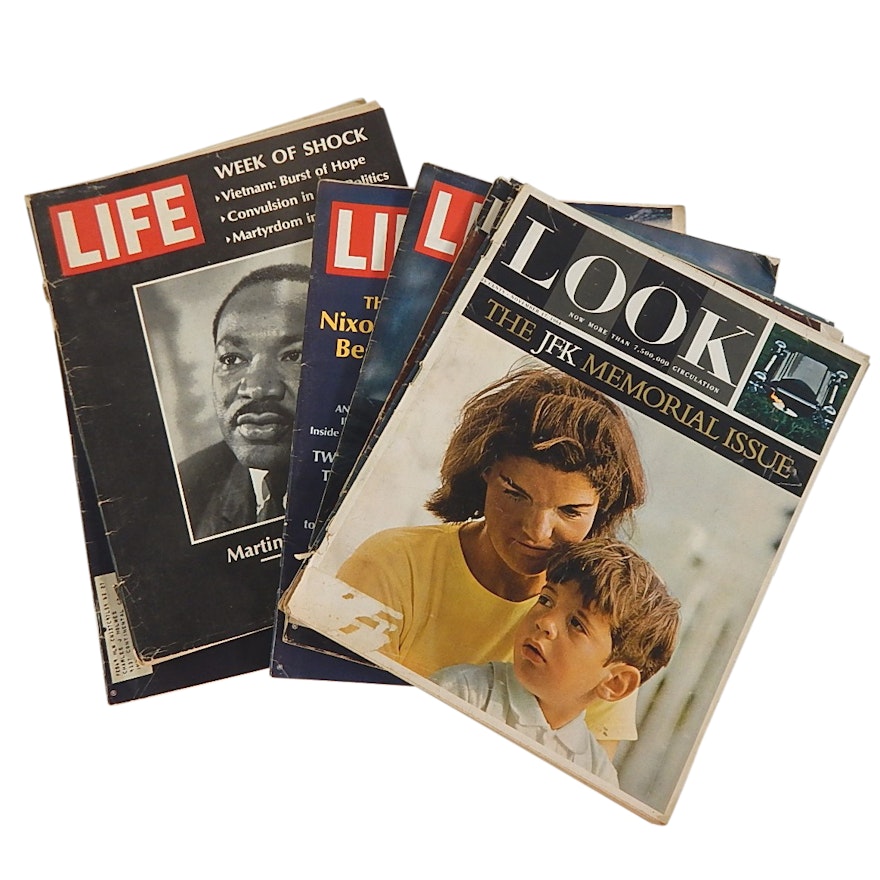 "Life" and "Look Magazines with Kennedy, Martin Luther King Covers, 1964 to 1967