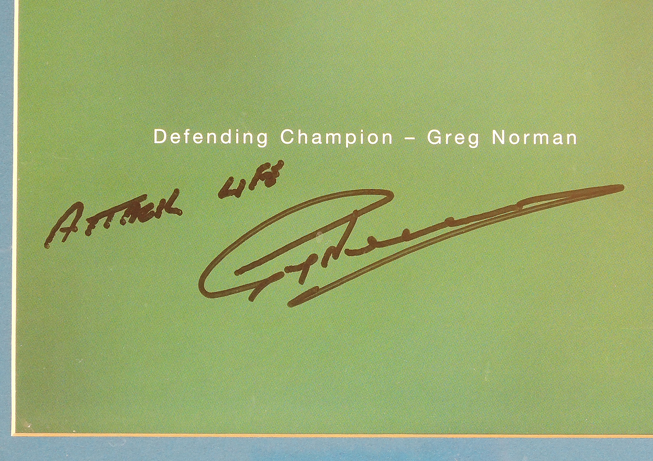 Greg Norman Golf Bag and Signed Doral-Ryder Open Print