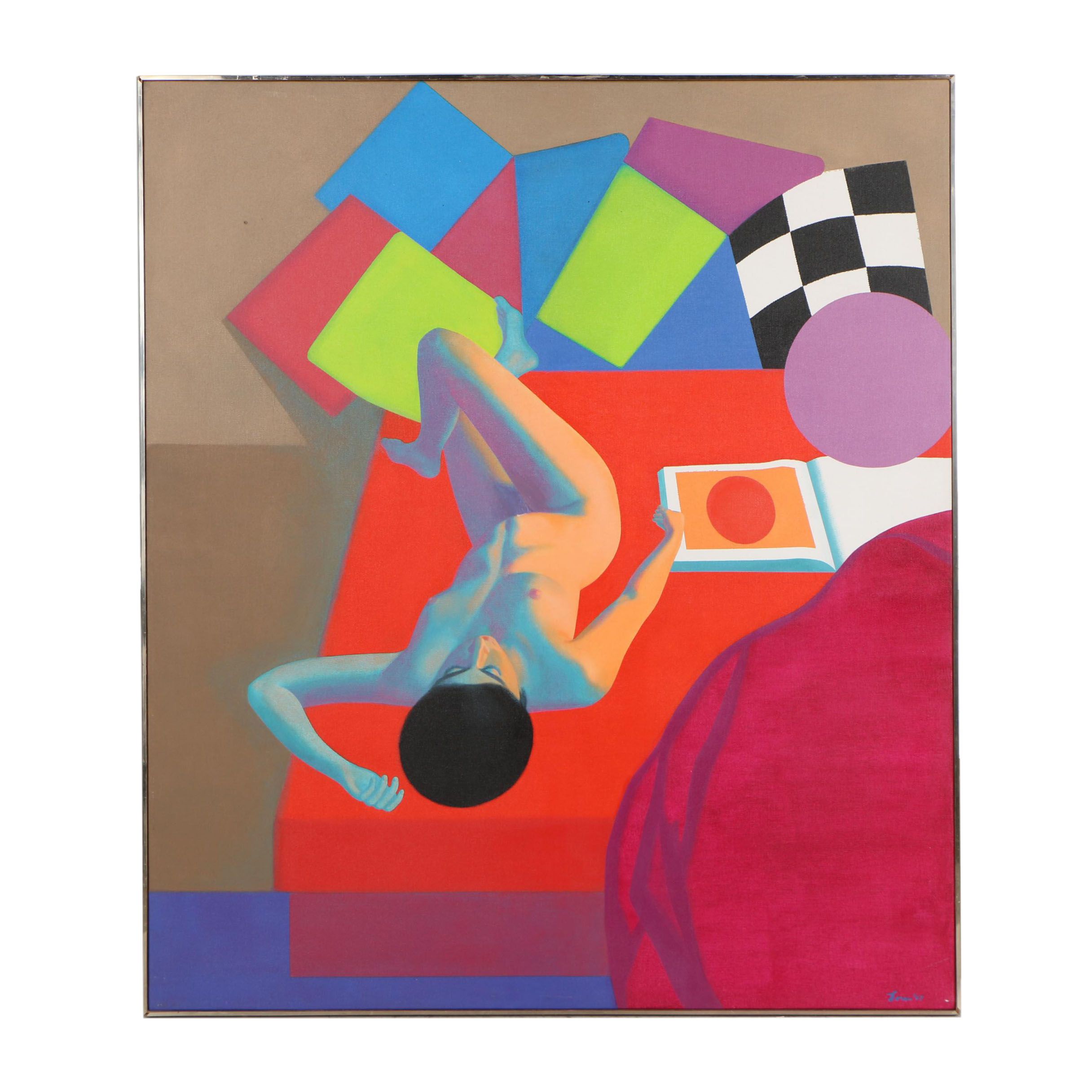 Erle Loran 1967 Acrylic Painting "The Book of Tantra"