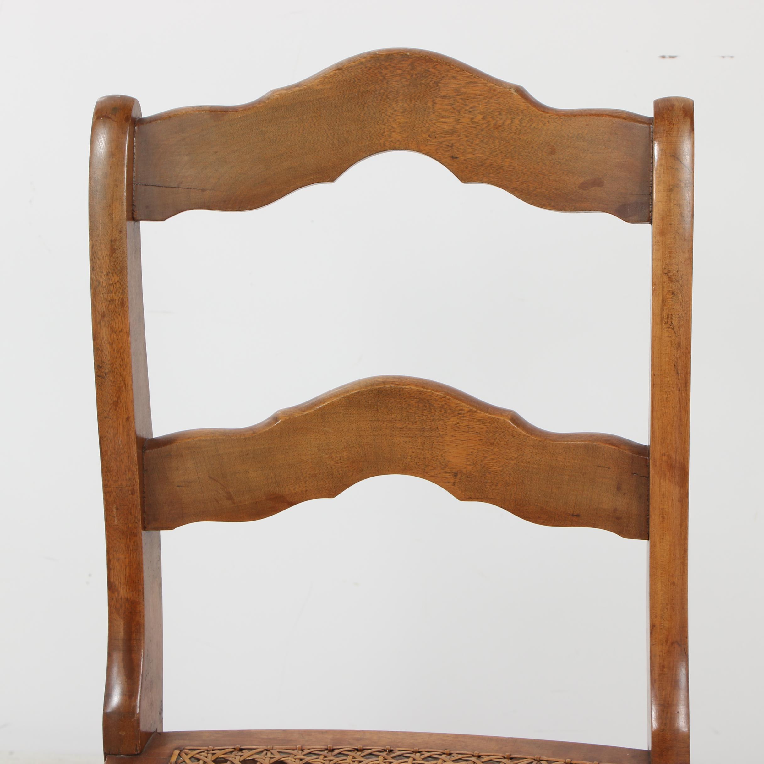 Maple Ladder Back Side Chairs with Cane Seats