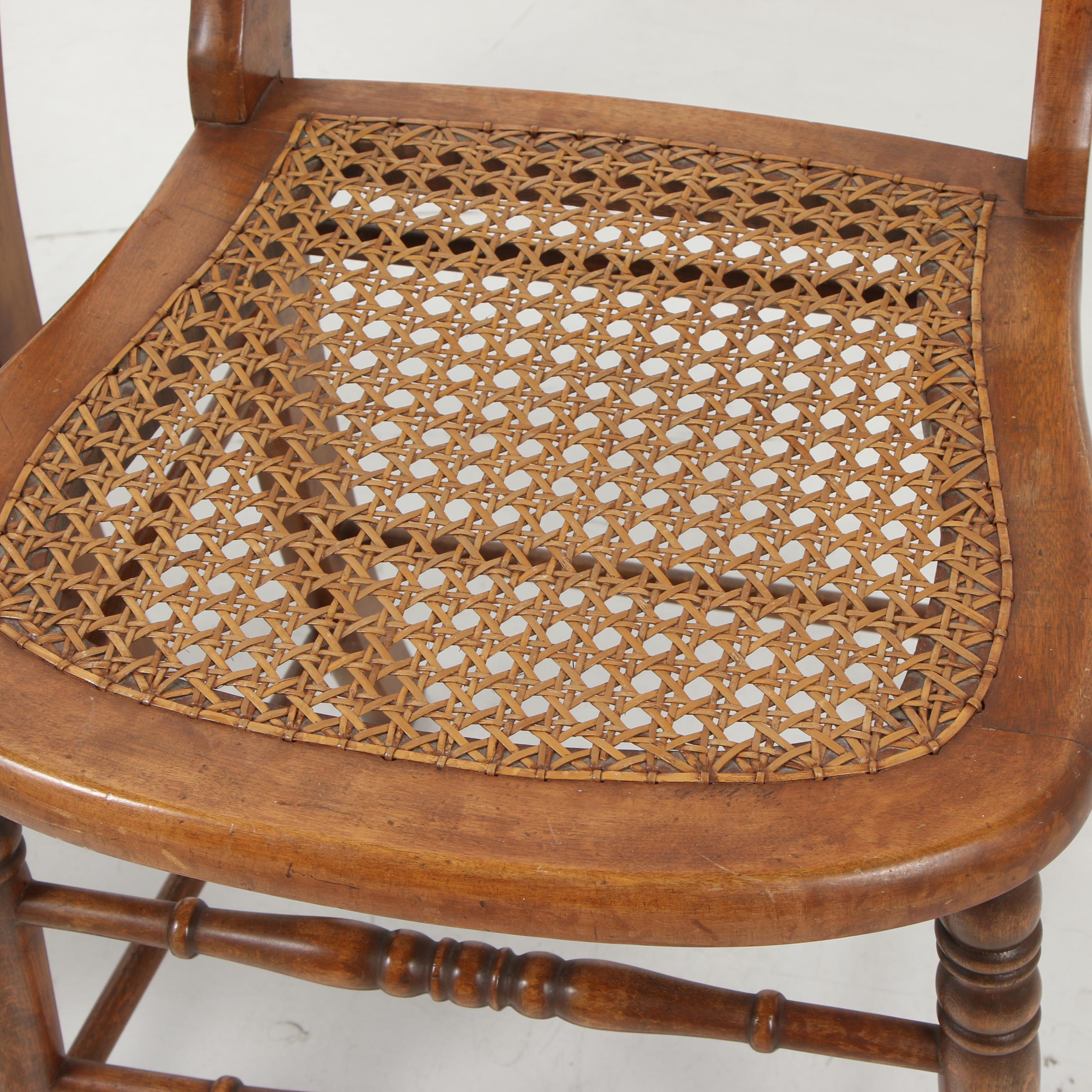 Maple Ladder Back Side Chairs with Cane Seats