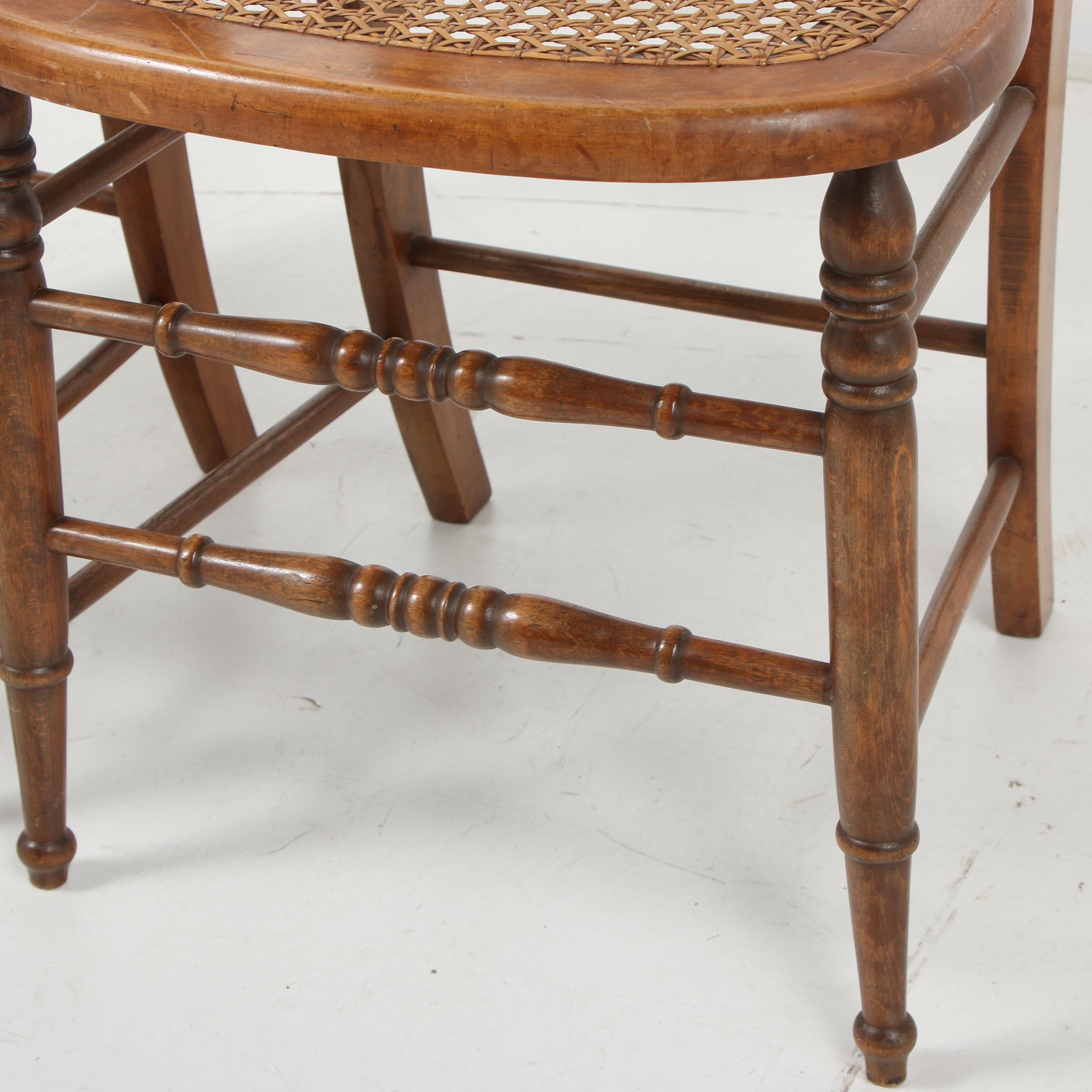 Maple Ladder Back Side Chairs with Cane Seats