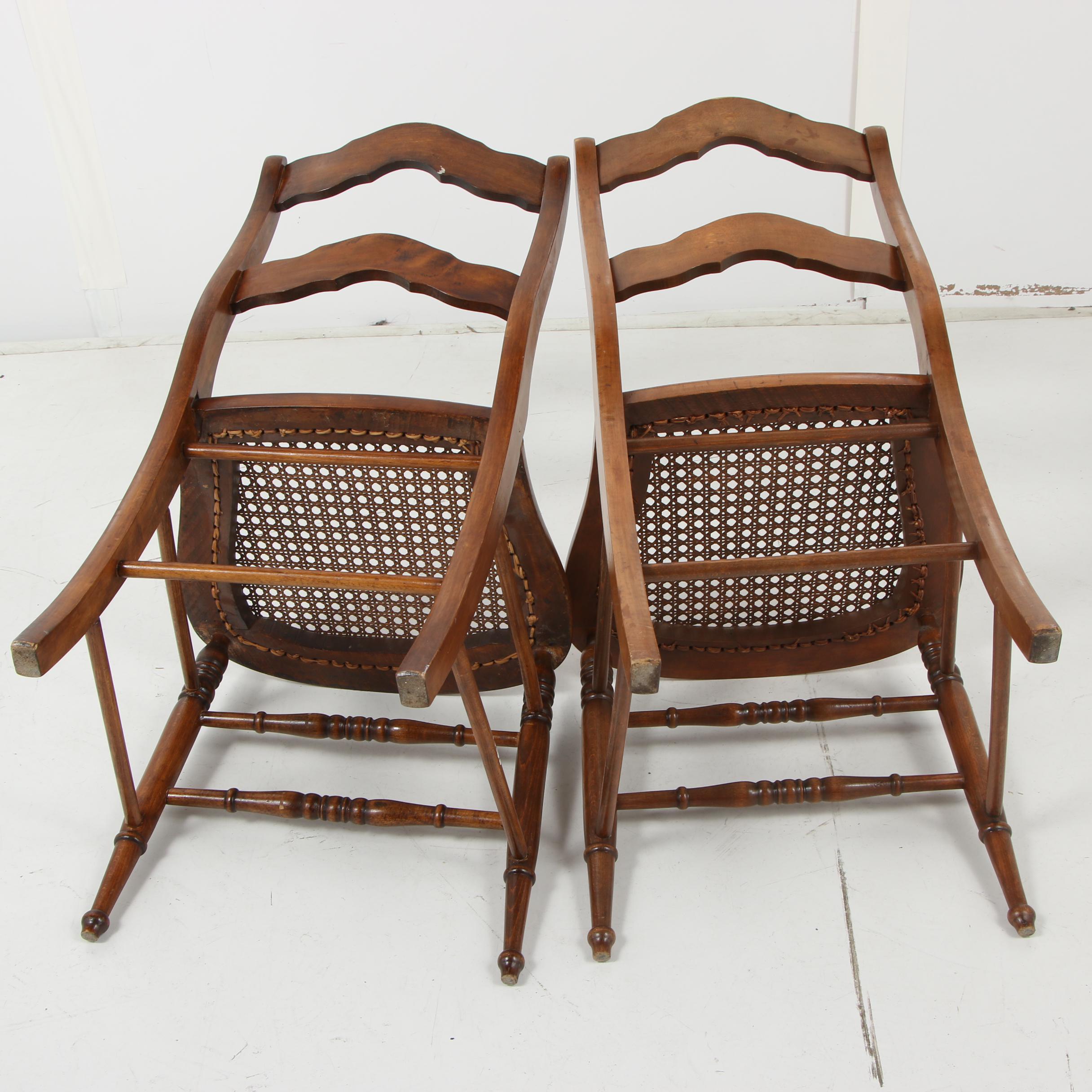 Maple Ladder Back Side Chairs with Cane Seats