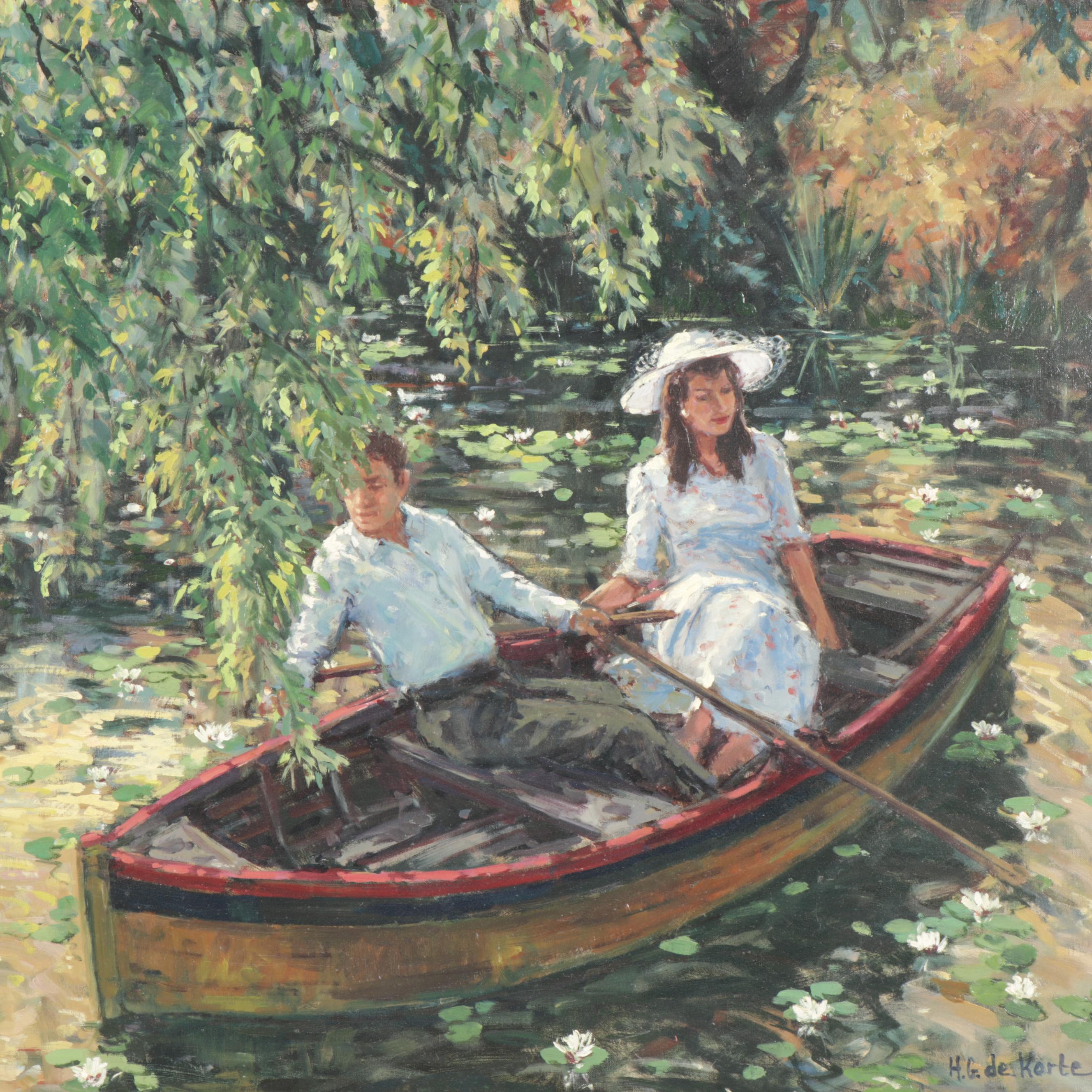 Hennie DeKorte Oil Painting "Romantic Boat Ride"