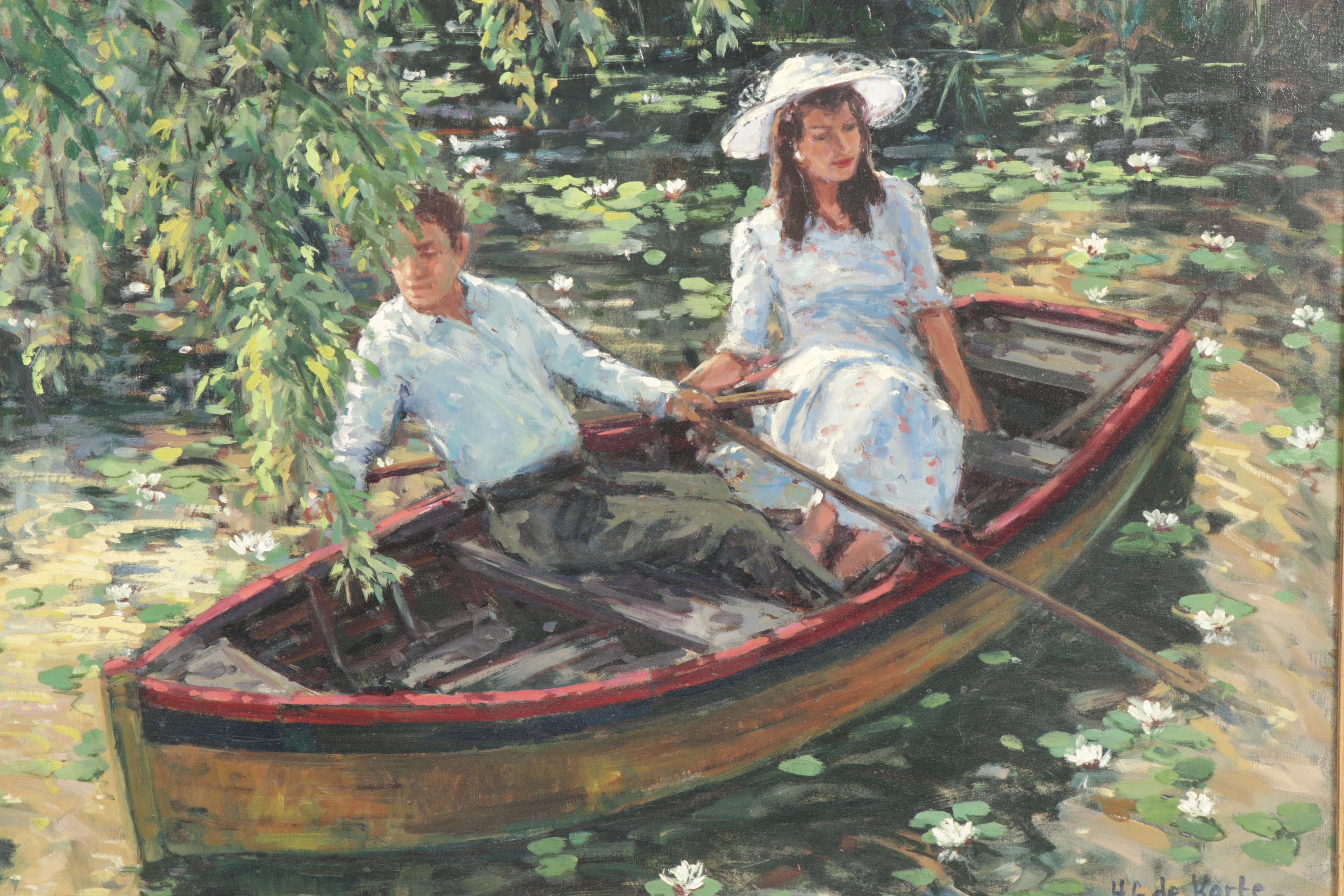 Hennie DeKorte Oil Painting "Romantic Boat Ride"