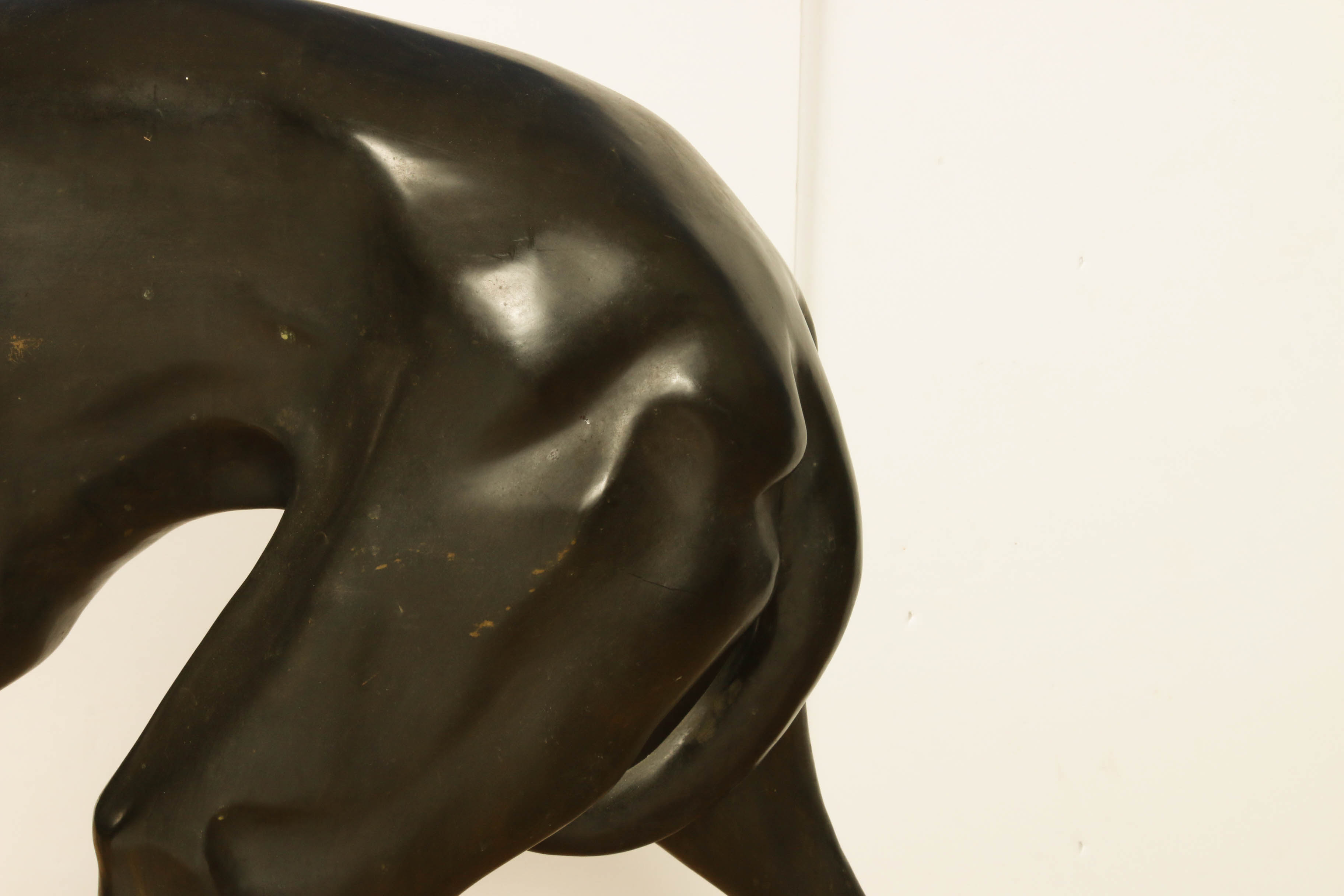 Large-Scale Cast Bronze Greyhound Statue, Mid-Century