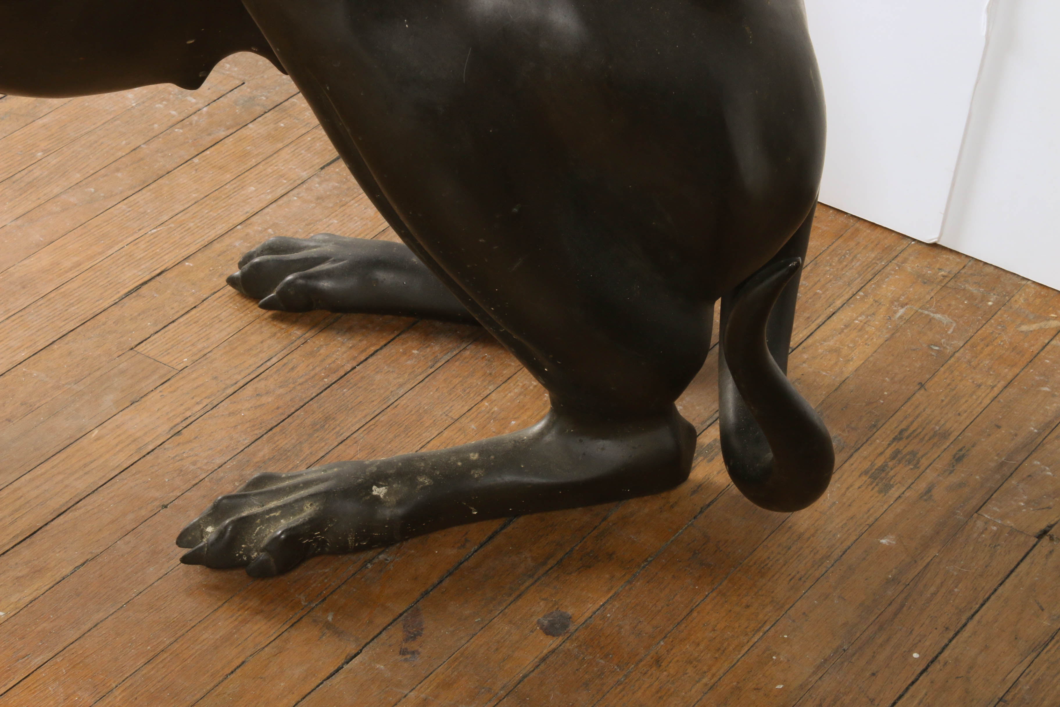 Large-Scale Cast Bronze Greyhound Statue, Mid-Century