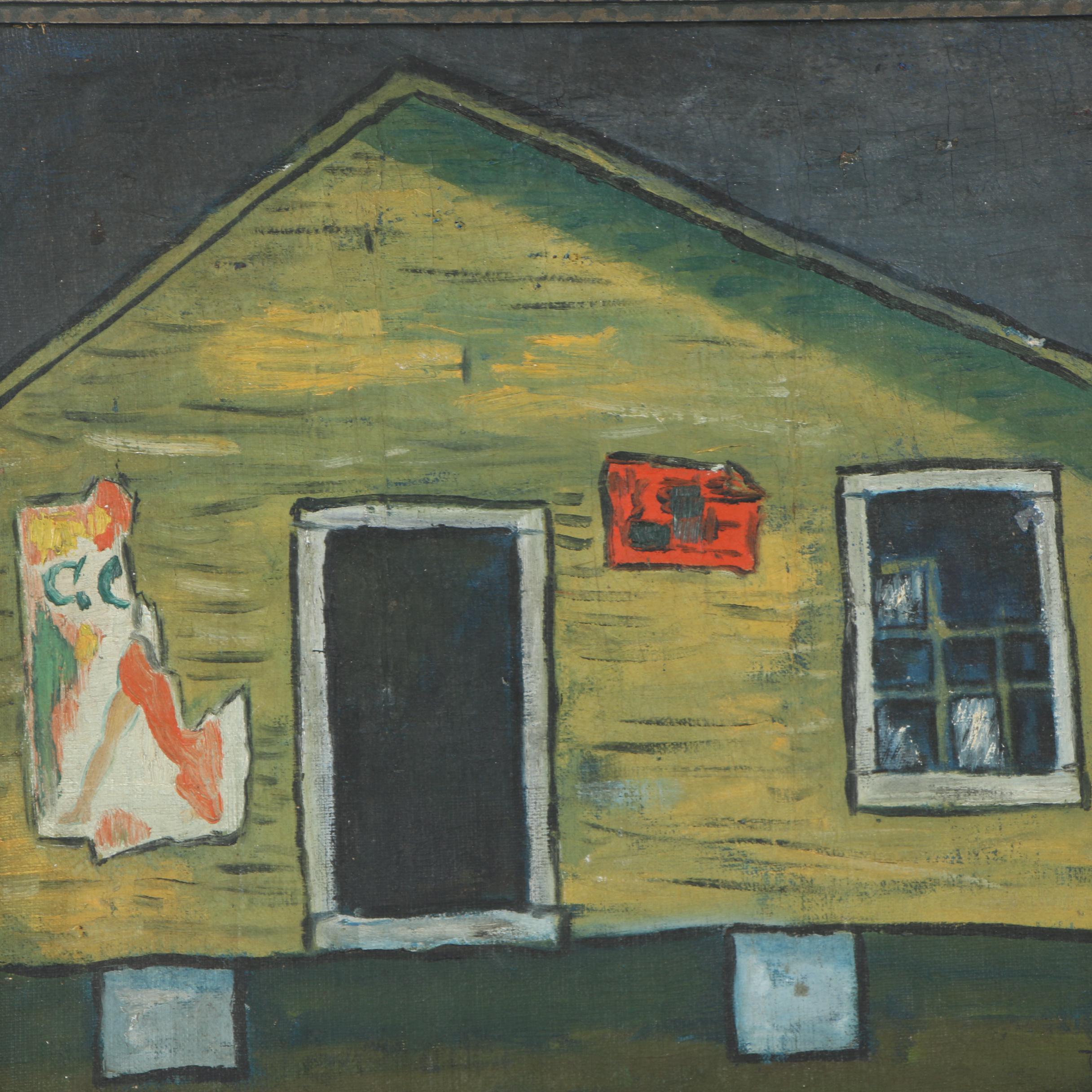 Mid 20th Century Oil Painting "Roadside"