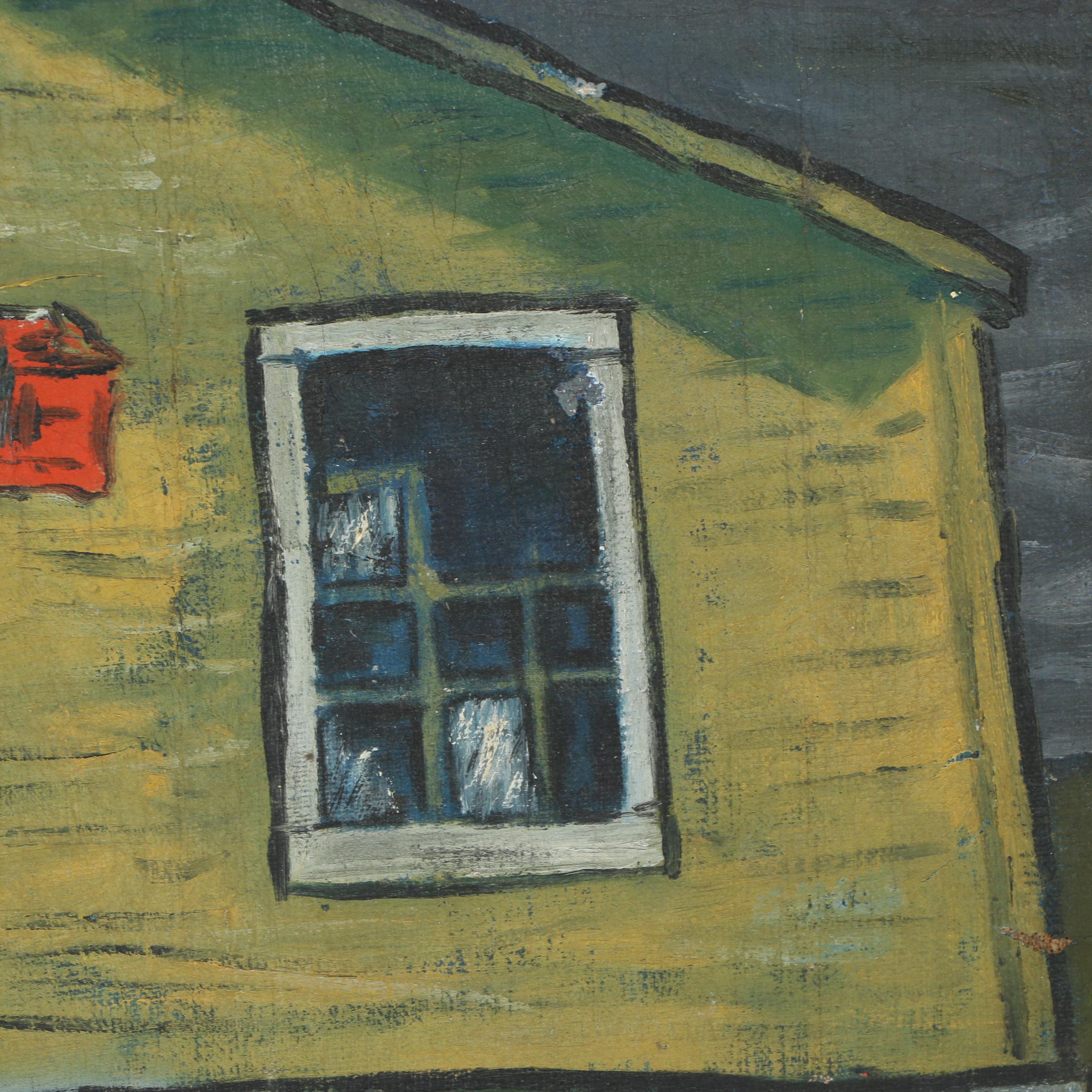 Mid 20th Century Oil Painting "Roadside"