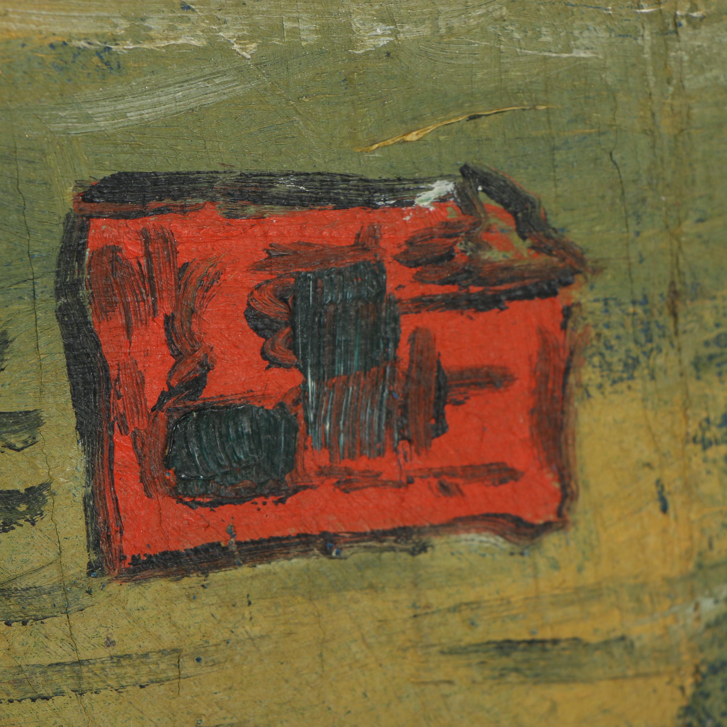 Mid 20th Century Oil Painting "Roadside"