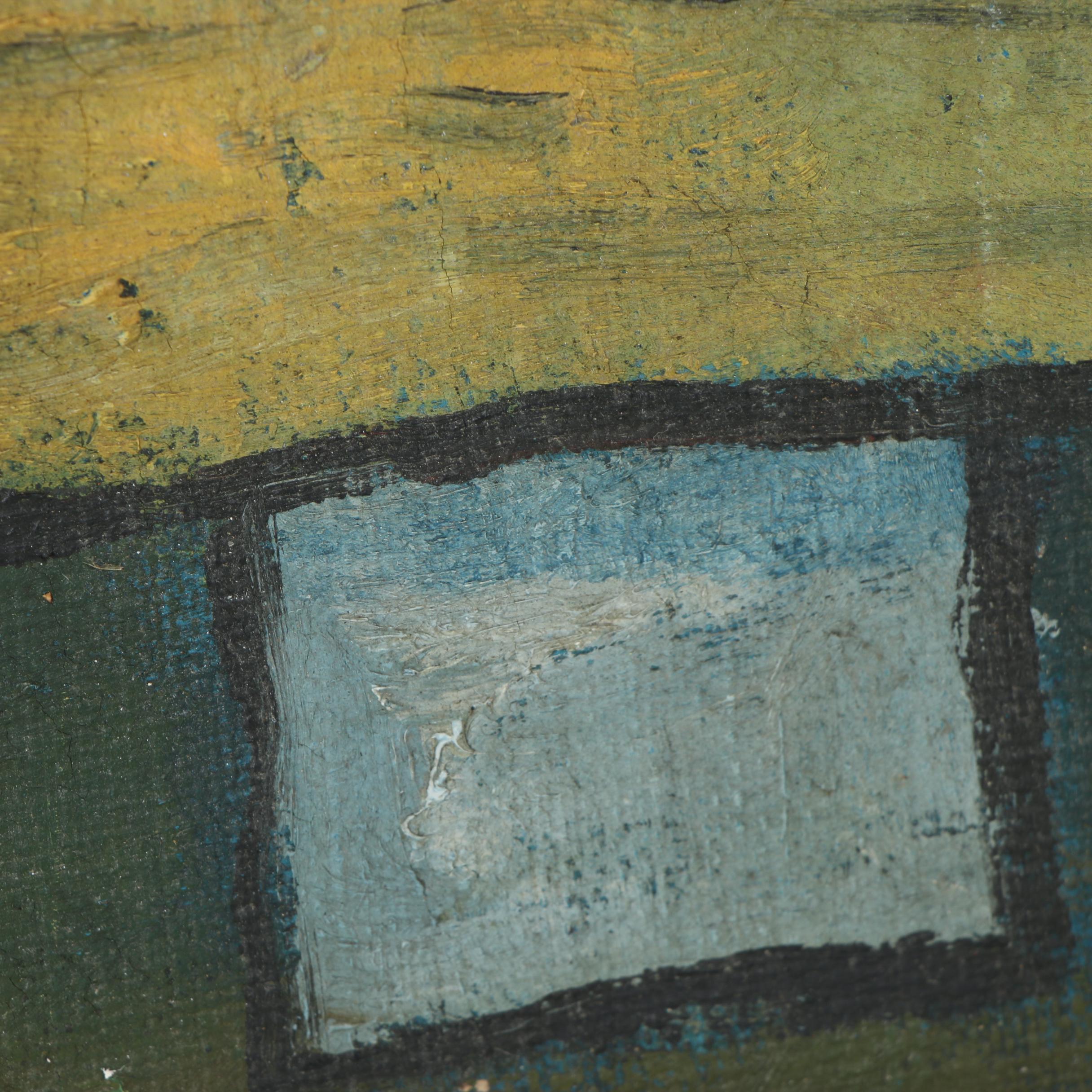 Mid 20th Century Oil Painting "Roadside"