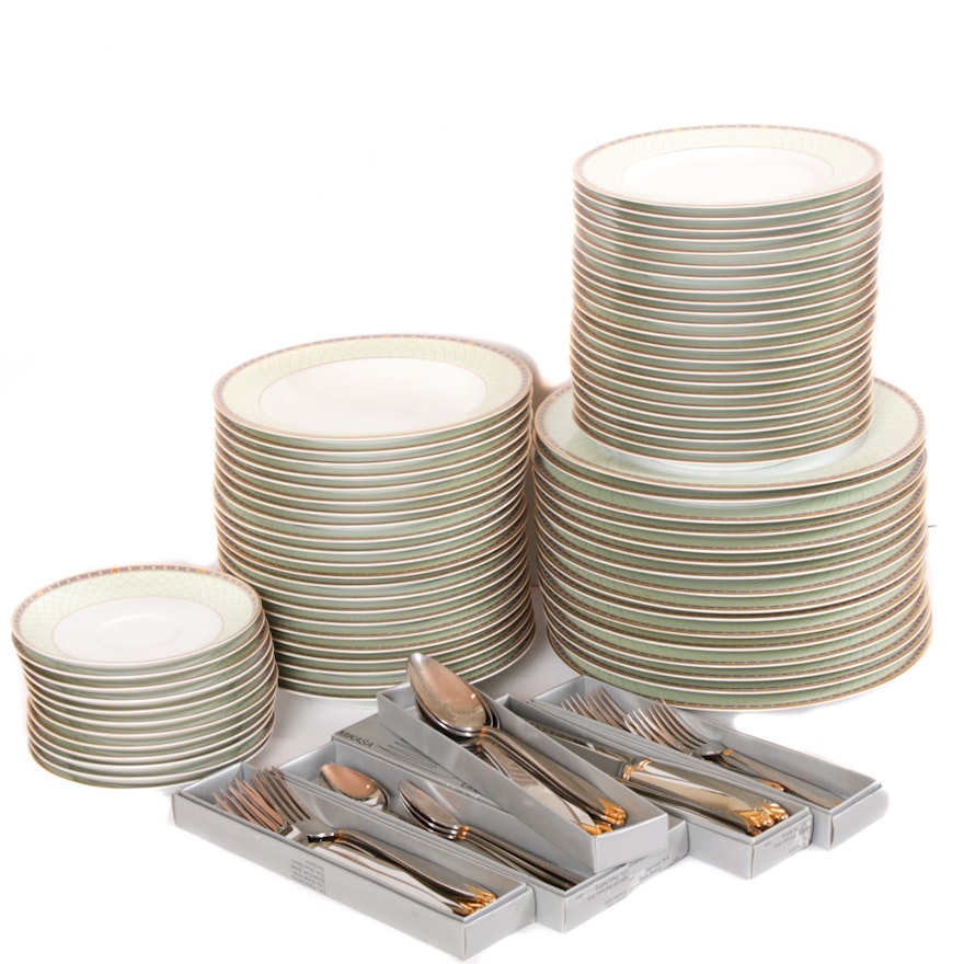 Mikasa "Roman Jewel" Dinnerware and "Cinema Gold" Flatware Collection