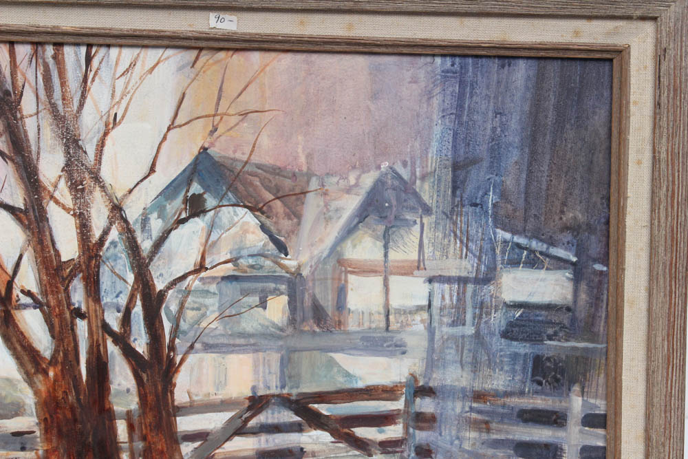 Leo Monti Winter Landscape Acrylic Painting