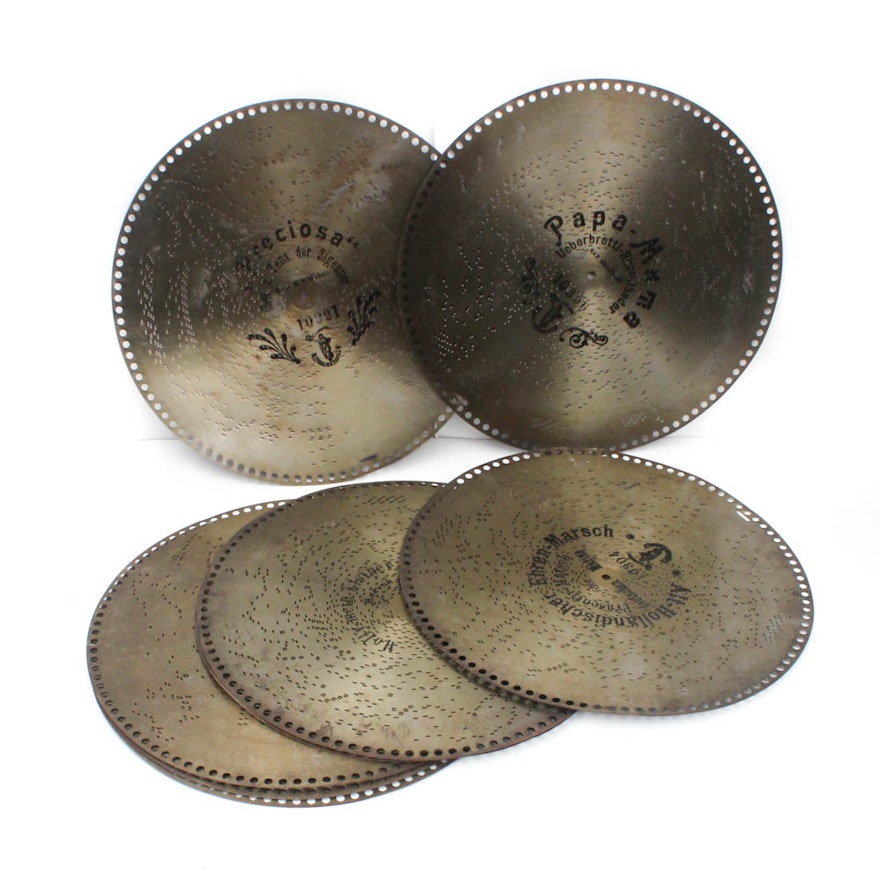 Polyphon 15.5" Music Box Discs, circa 1900