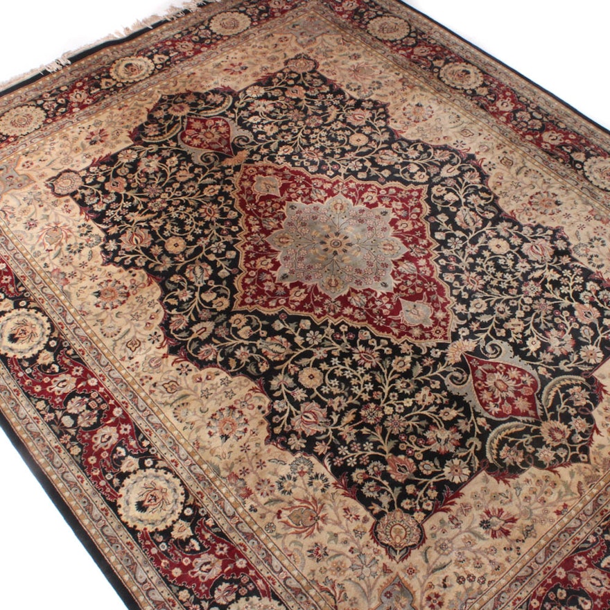 Hand-Knotted Indo-Persian Tabriz Wool Rug