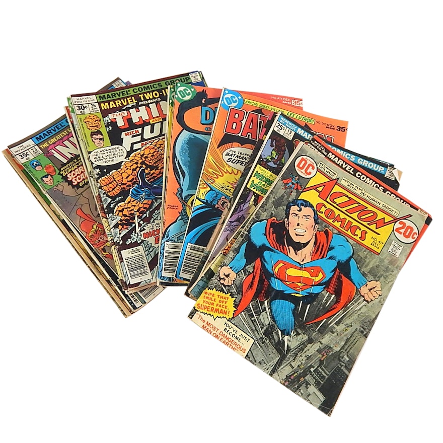 1970s Comic Books with "Action Comics", "Batman", "Spider-Man" and More