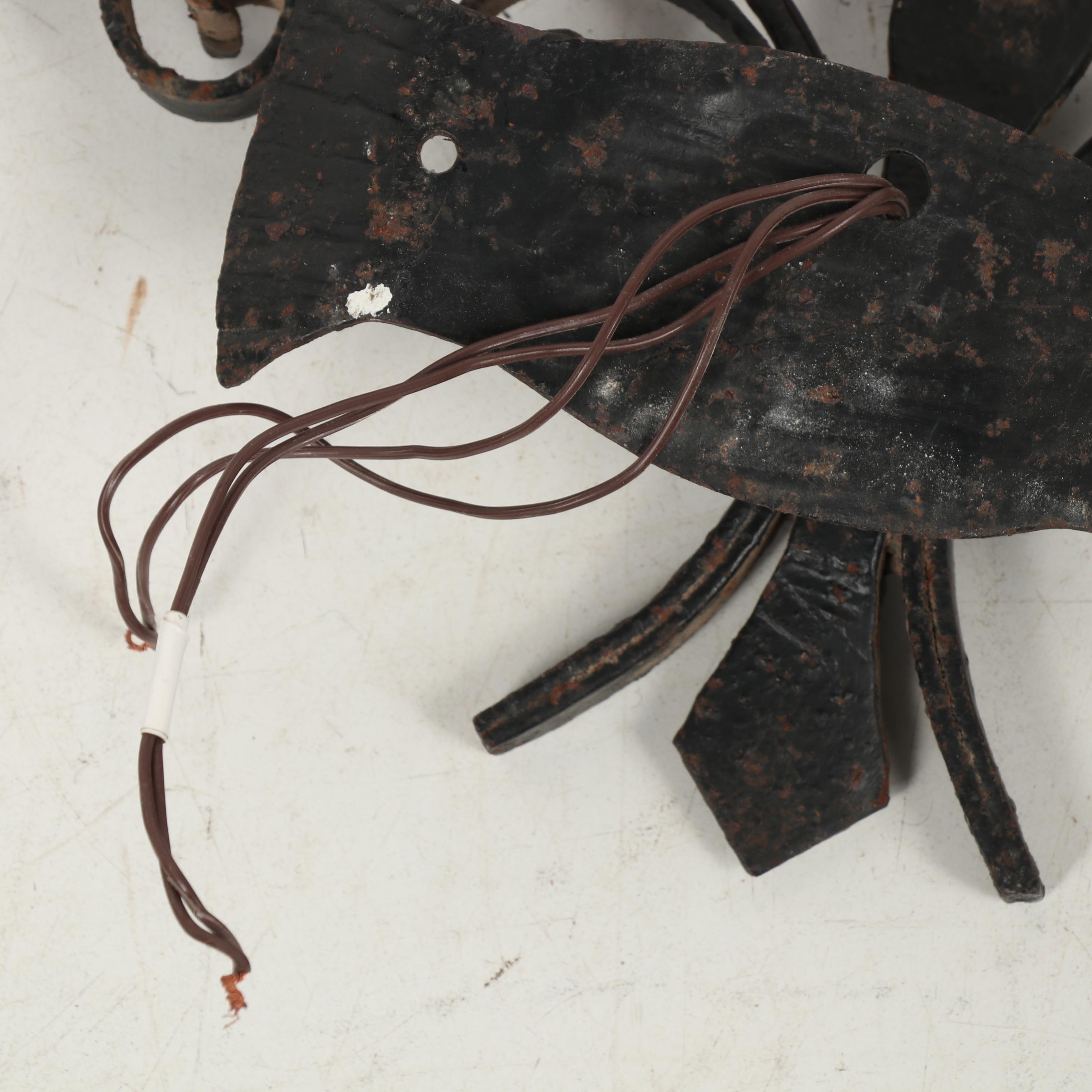 Wrought Iron Electrified Wall Sconces with Faux Candles