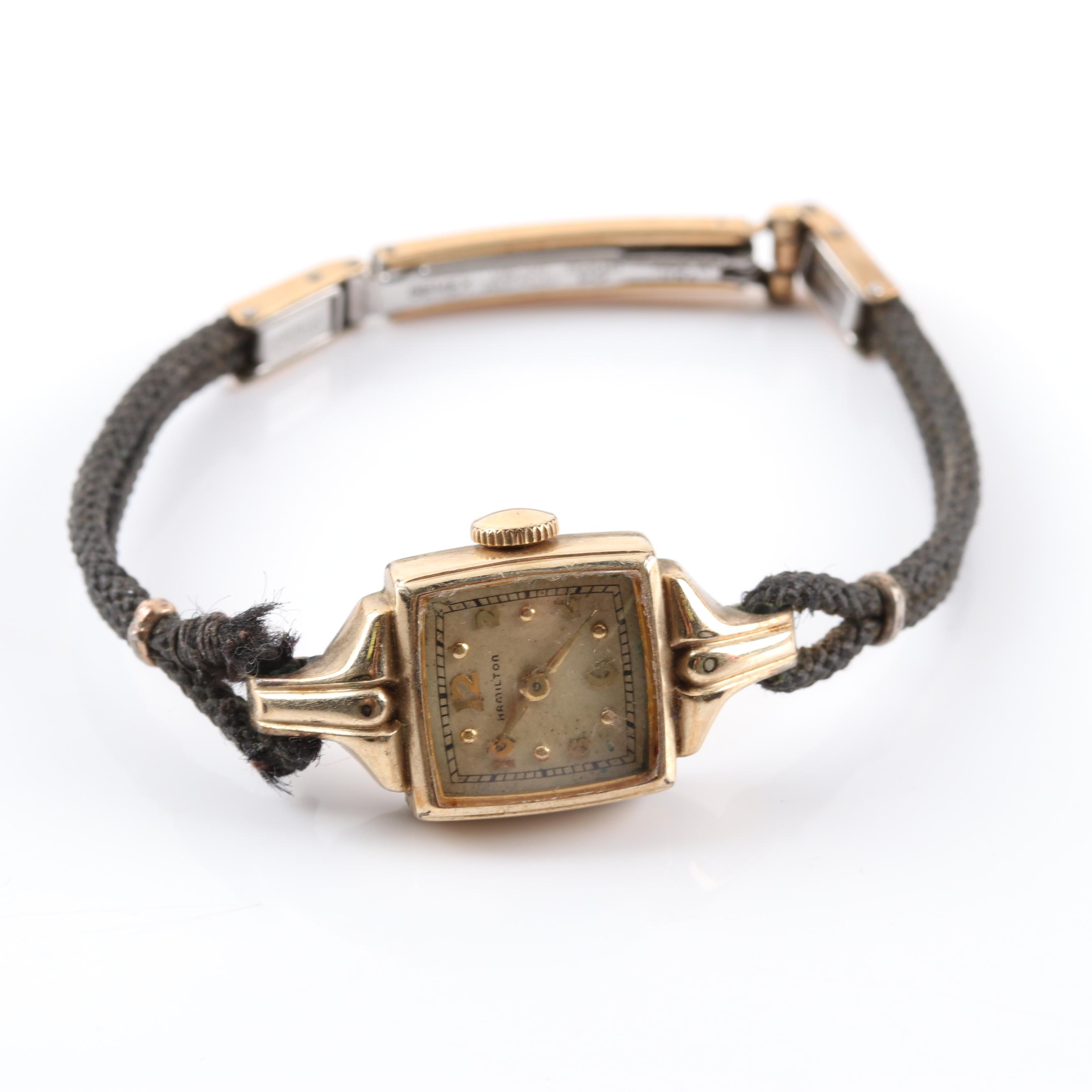 Gold Tone Bulova and Hamilton Watches