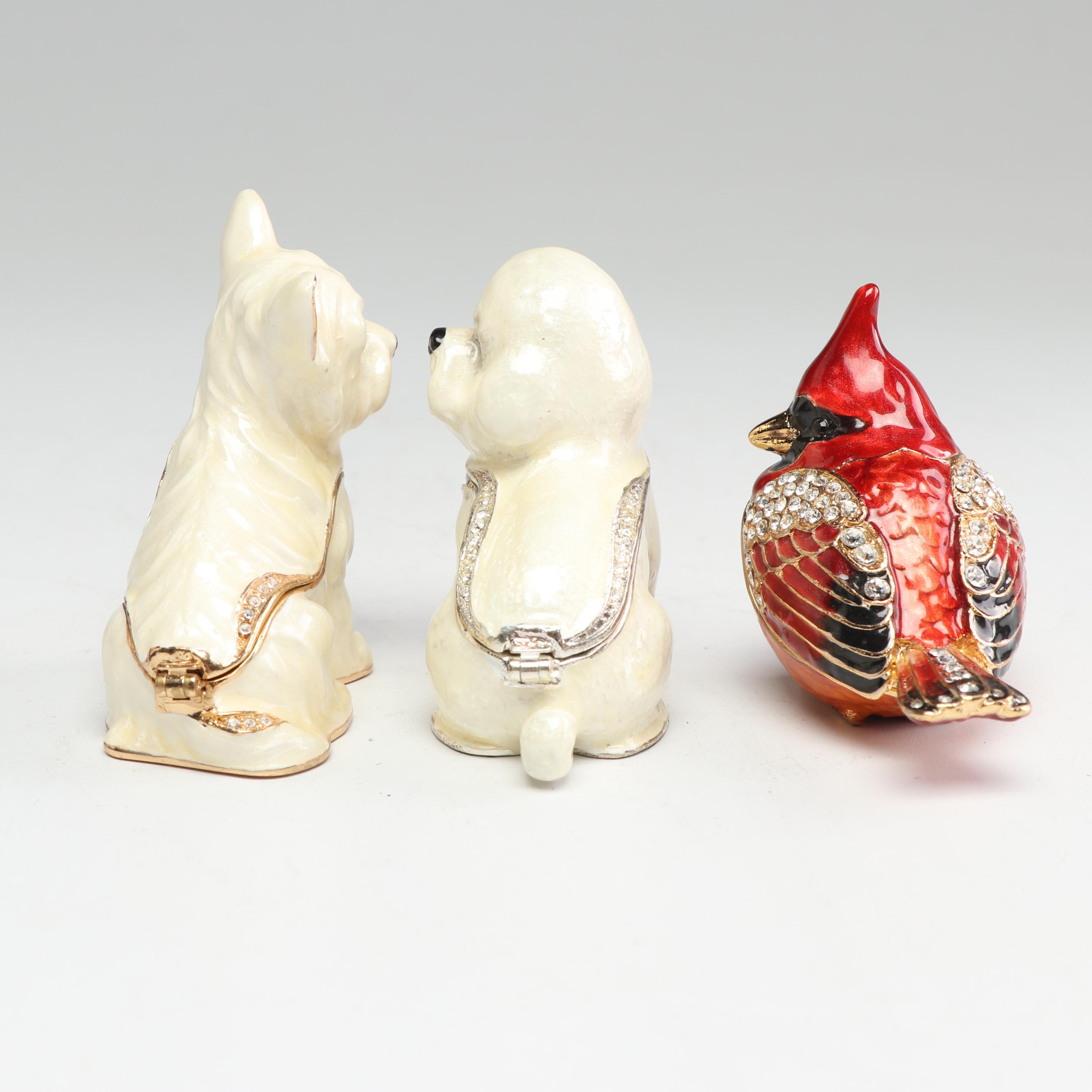 Kingspoint Designs Enamel and Crystal Accented Figurines with Matching Necklaces