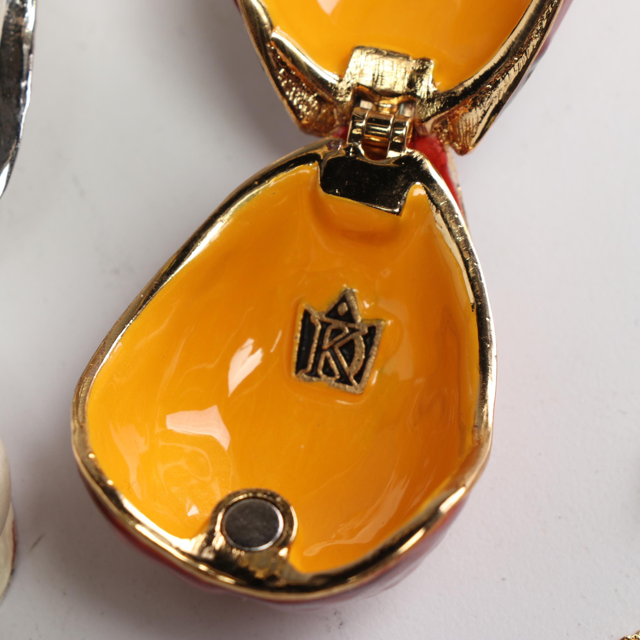 Kingspoint Designs Enamel and Crystal Accented Figurines with Matching Necklaces