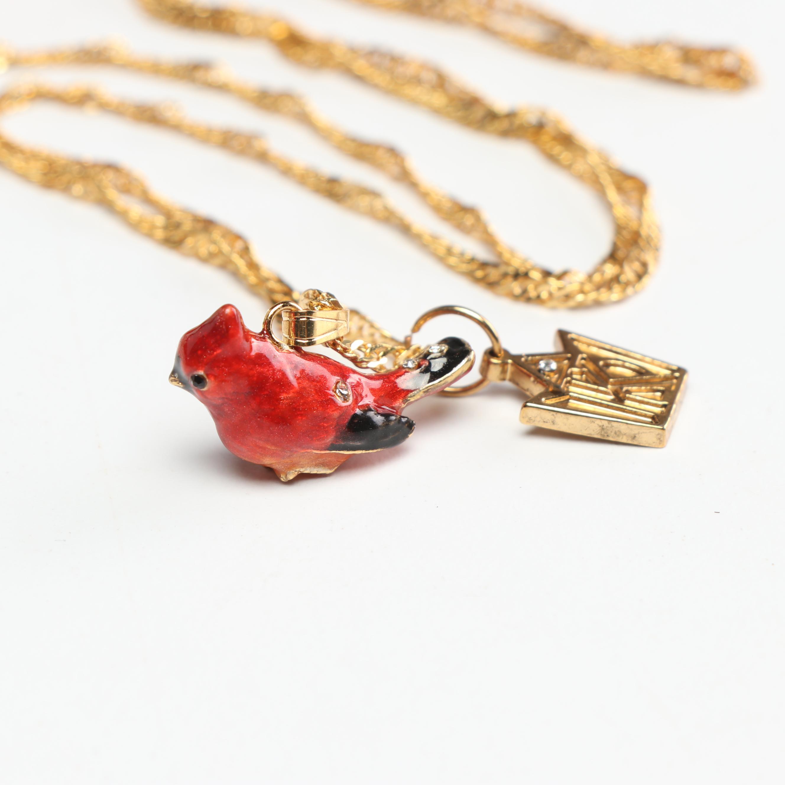 Kingspoint Designs Enamel and Crystal Accented Figurines with Matching Necklaces